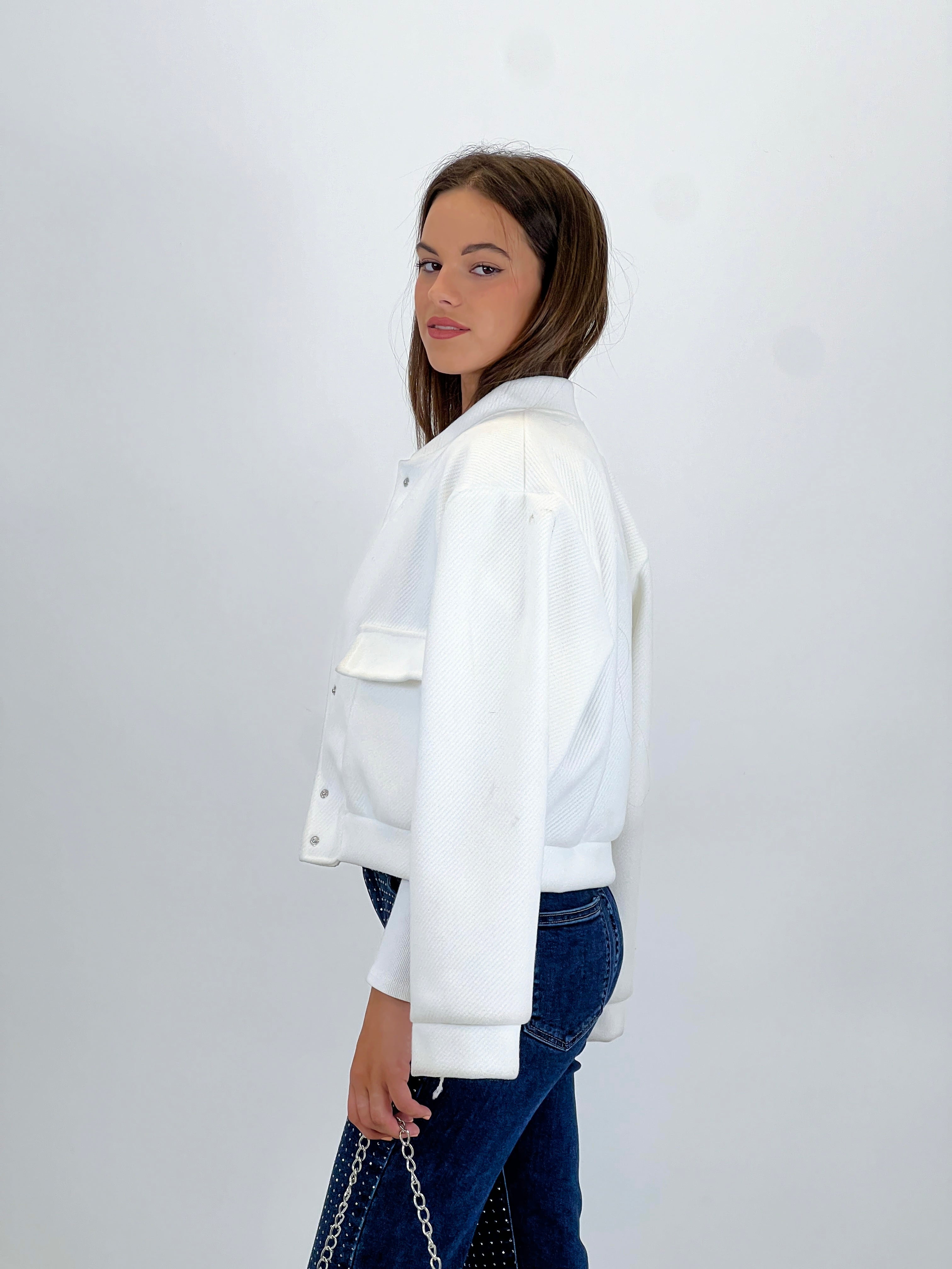 Cazadora bomber efecto paño