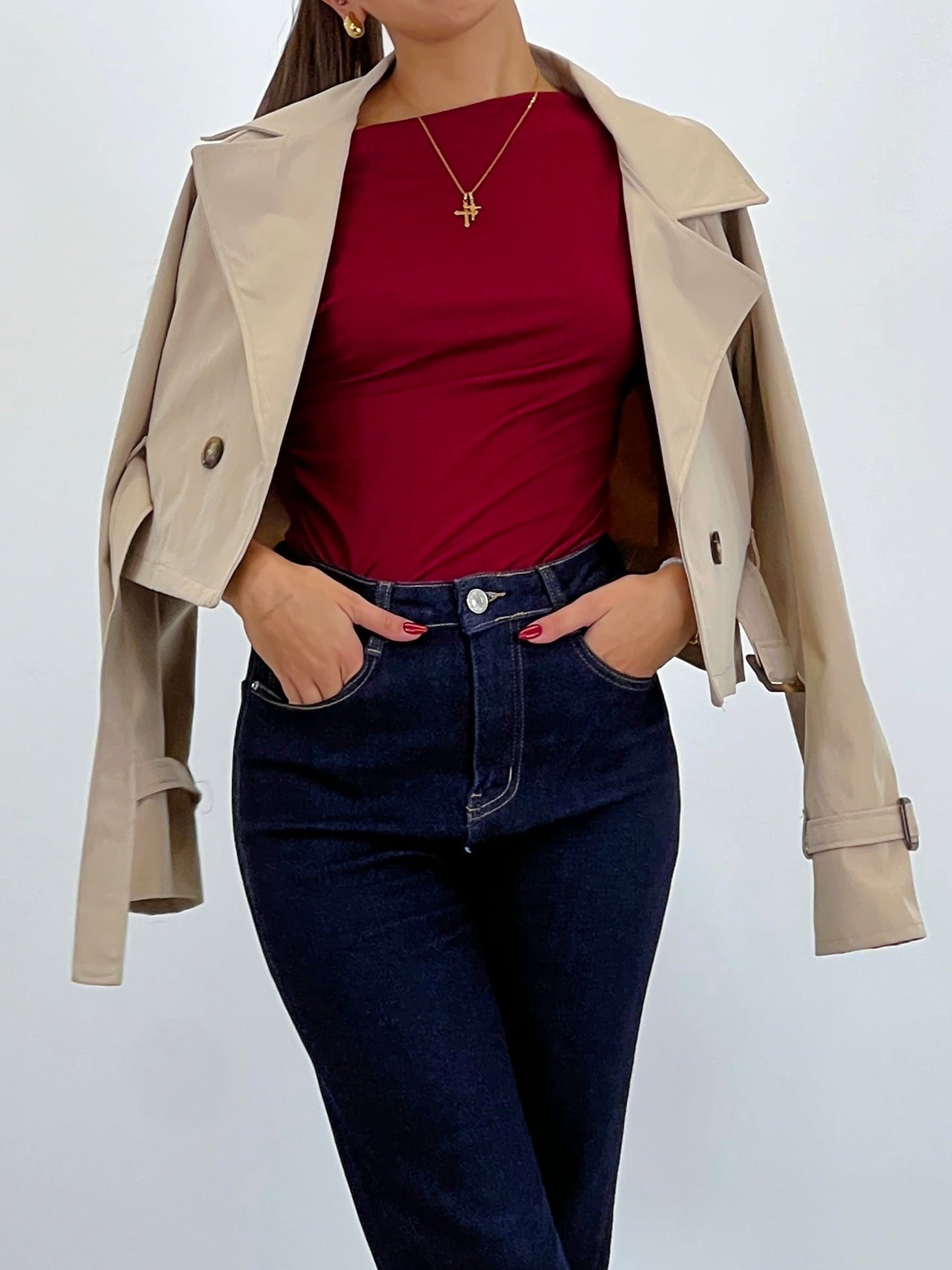 Belted trench jacket