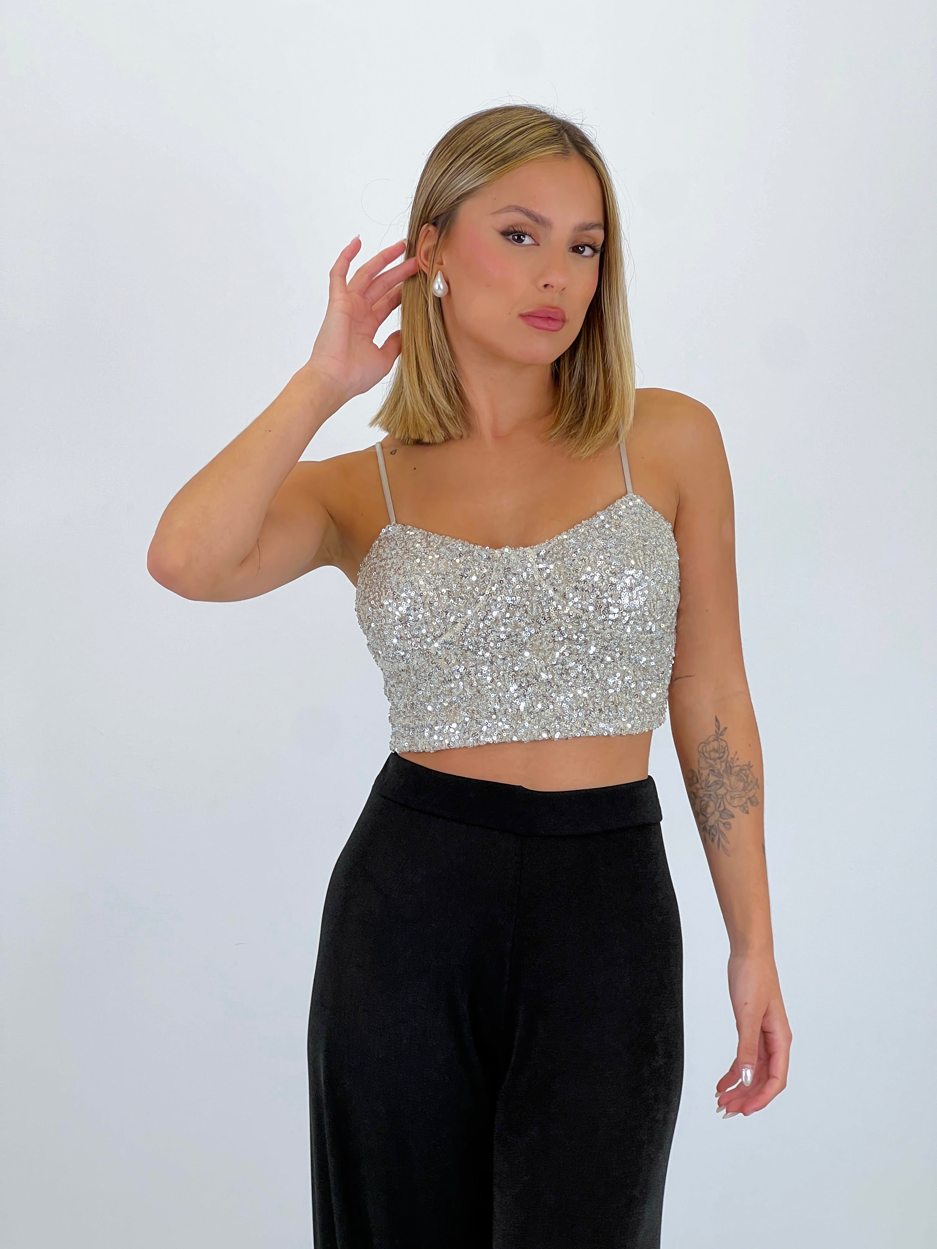 Top corsé paillettes