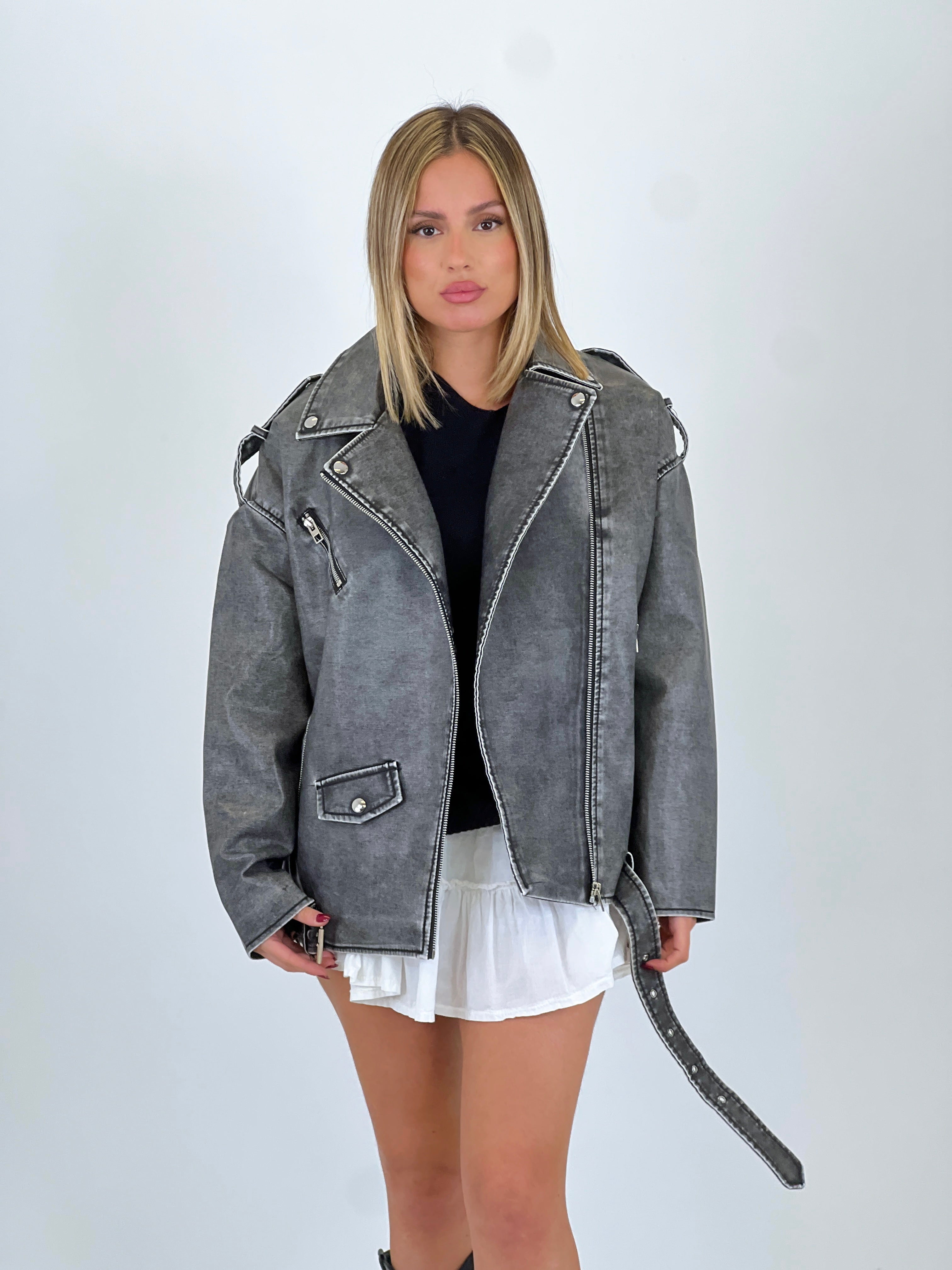Oversized biker jacket