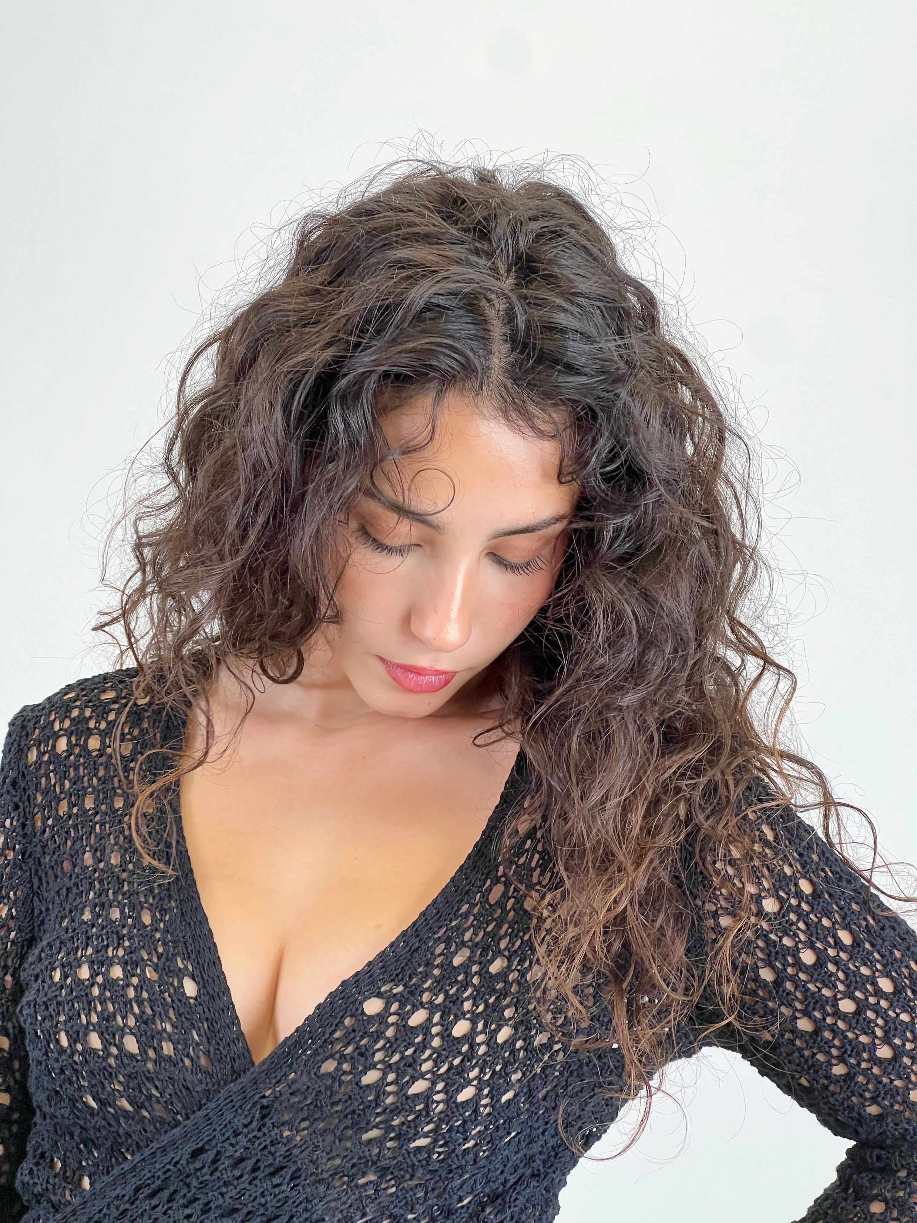 Chaqueta cruzada calada