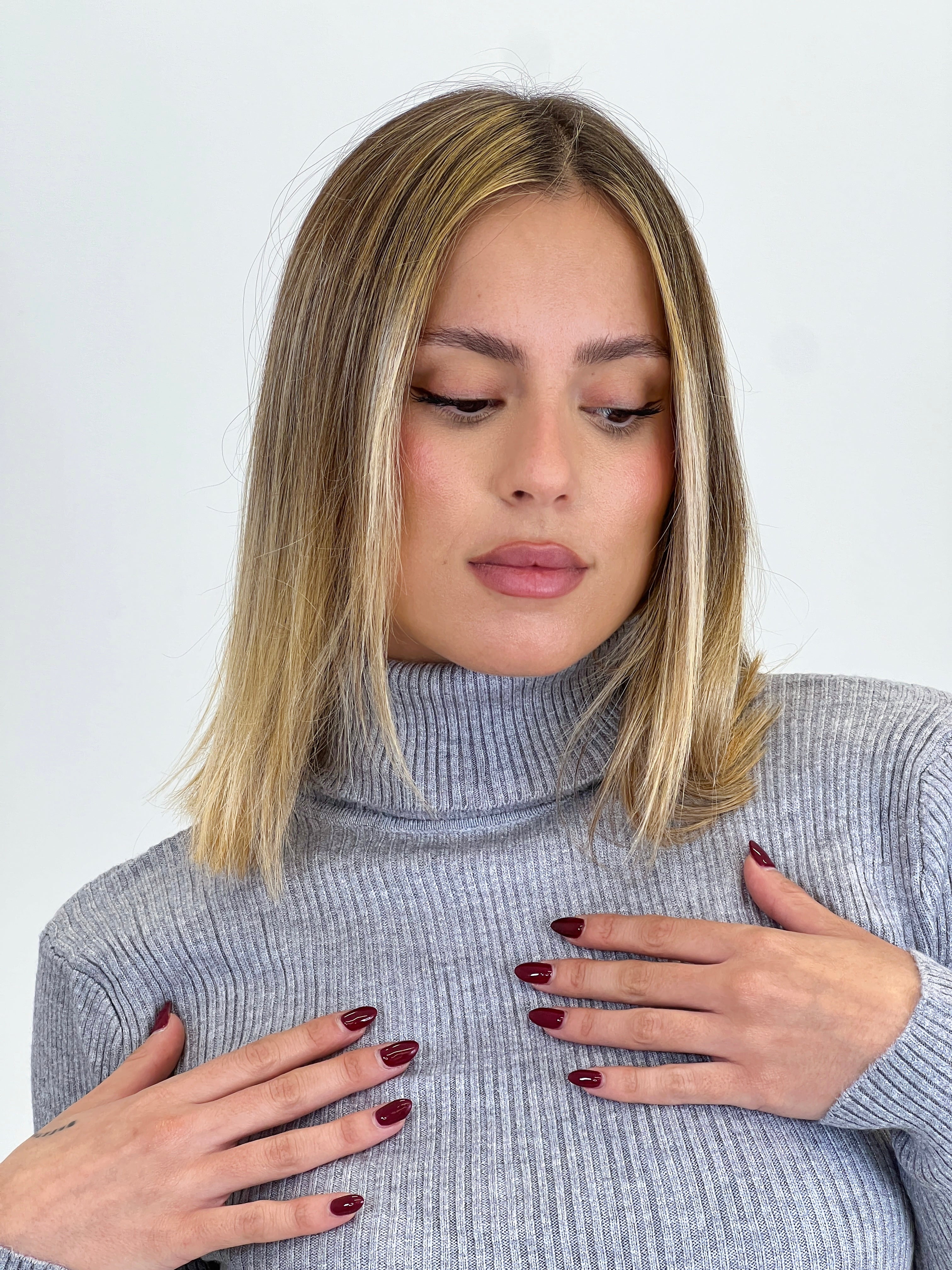 Jersey ceñido cuello subido