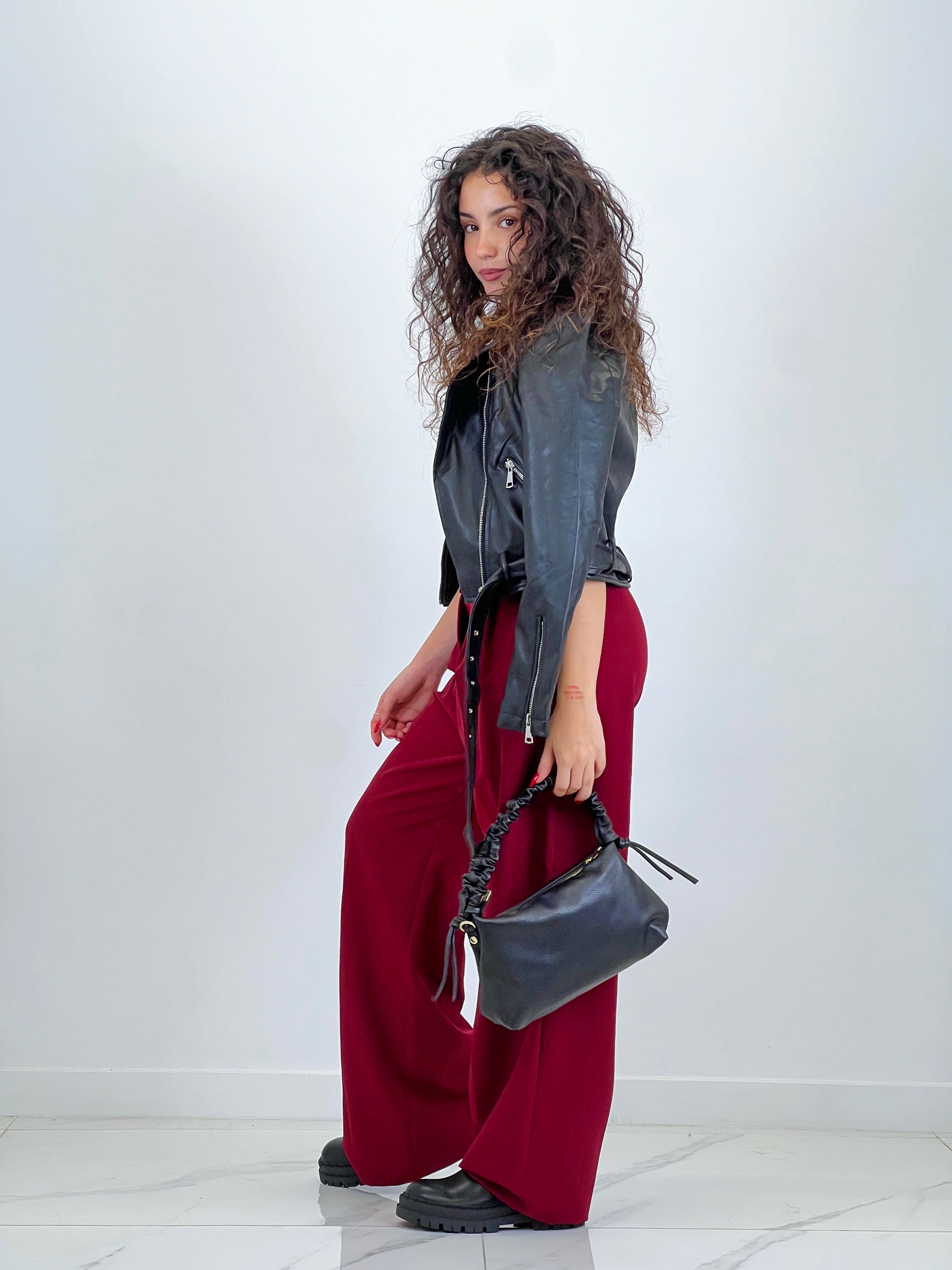 Faux leather biker jacket