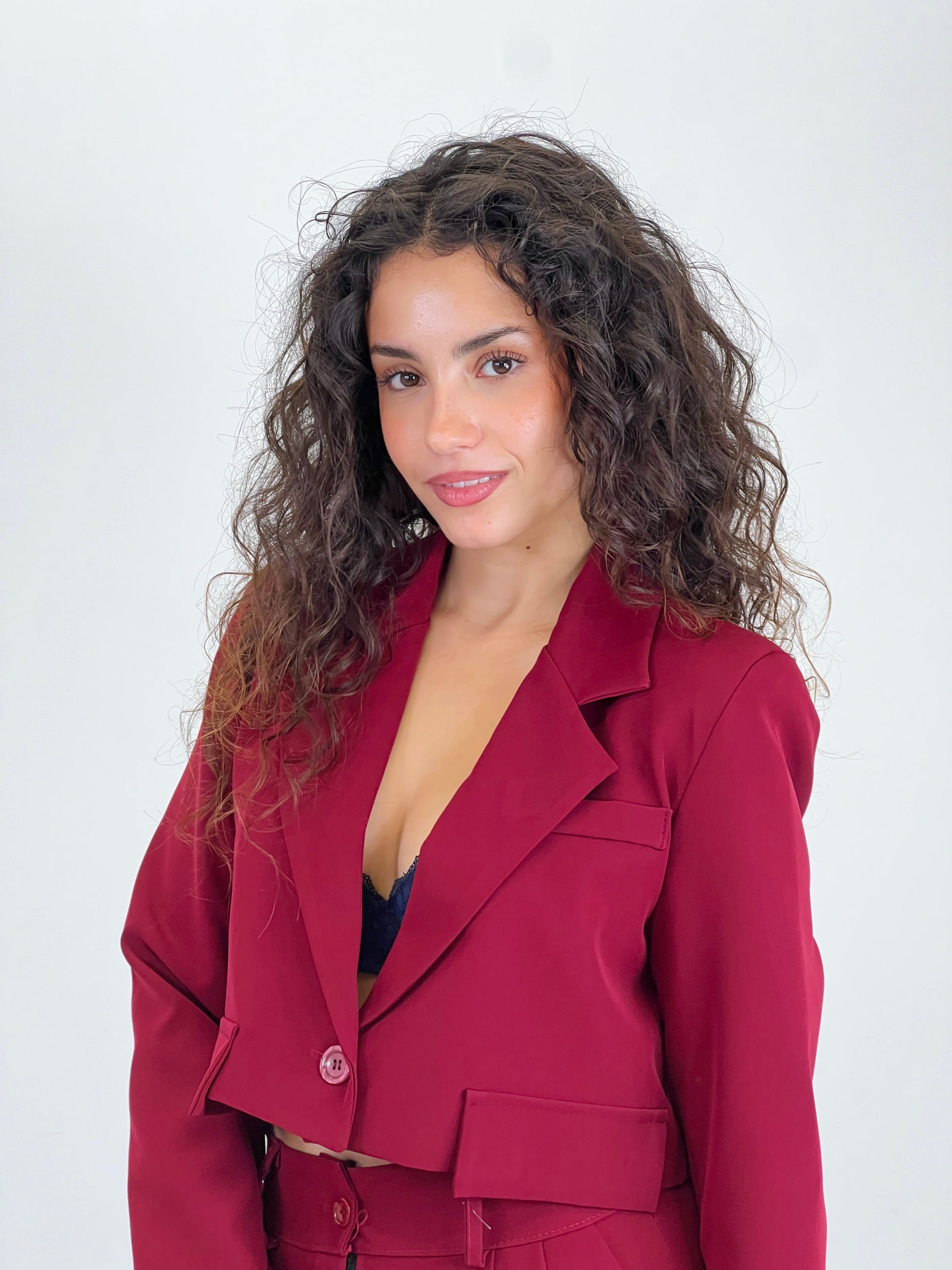 Cropped blazer with lapels