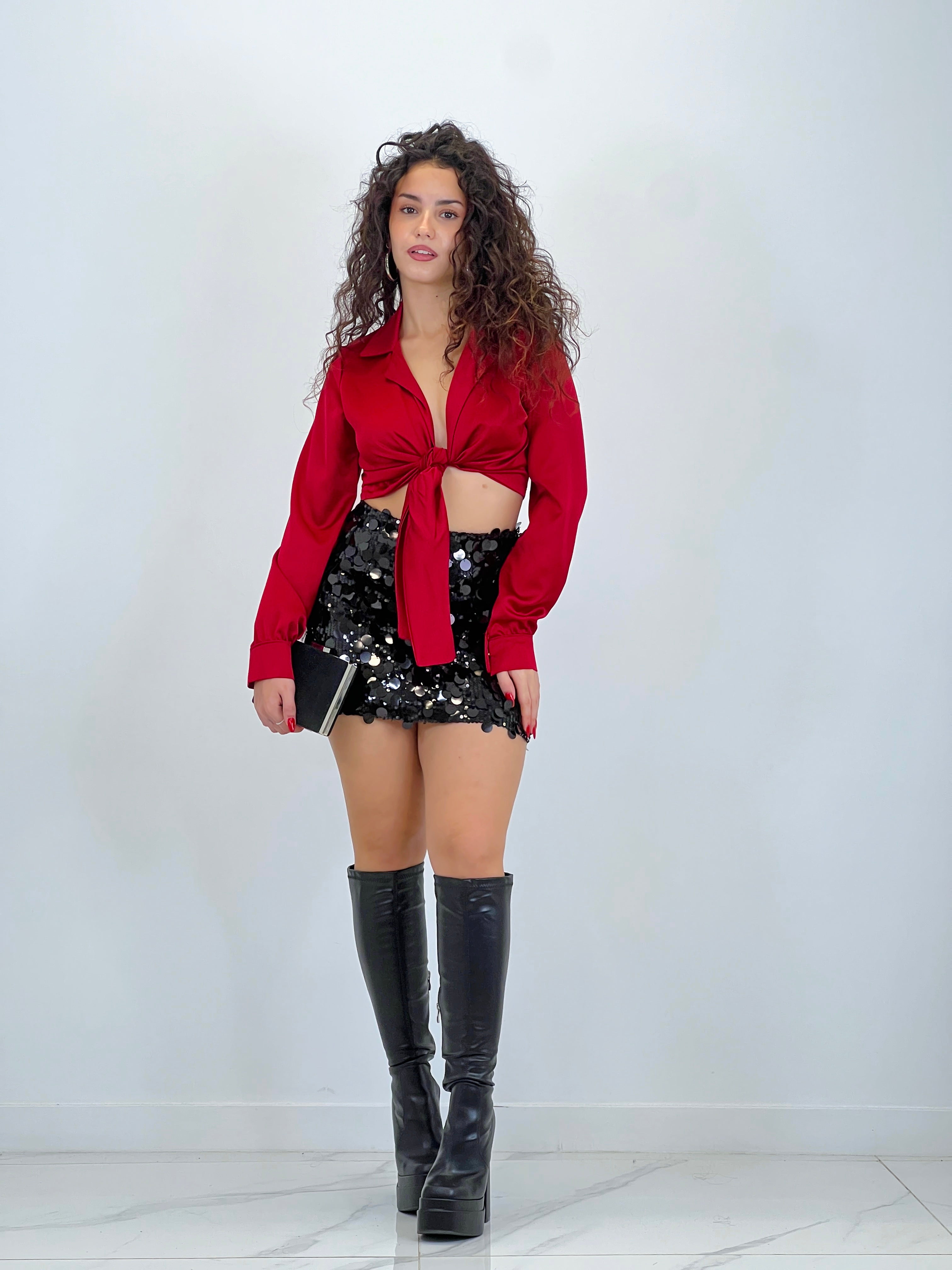 Jupe pailletée combinée