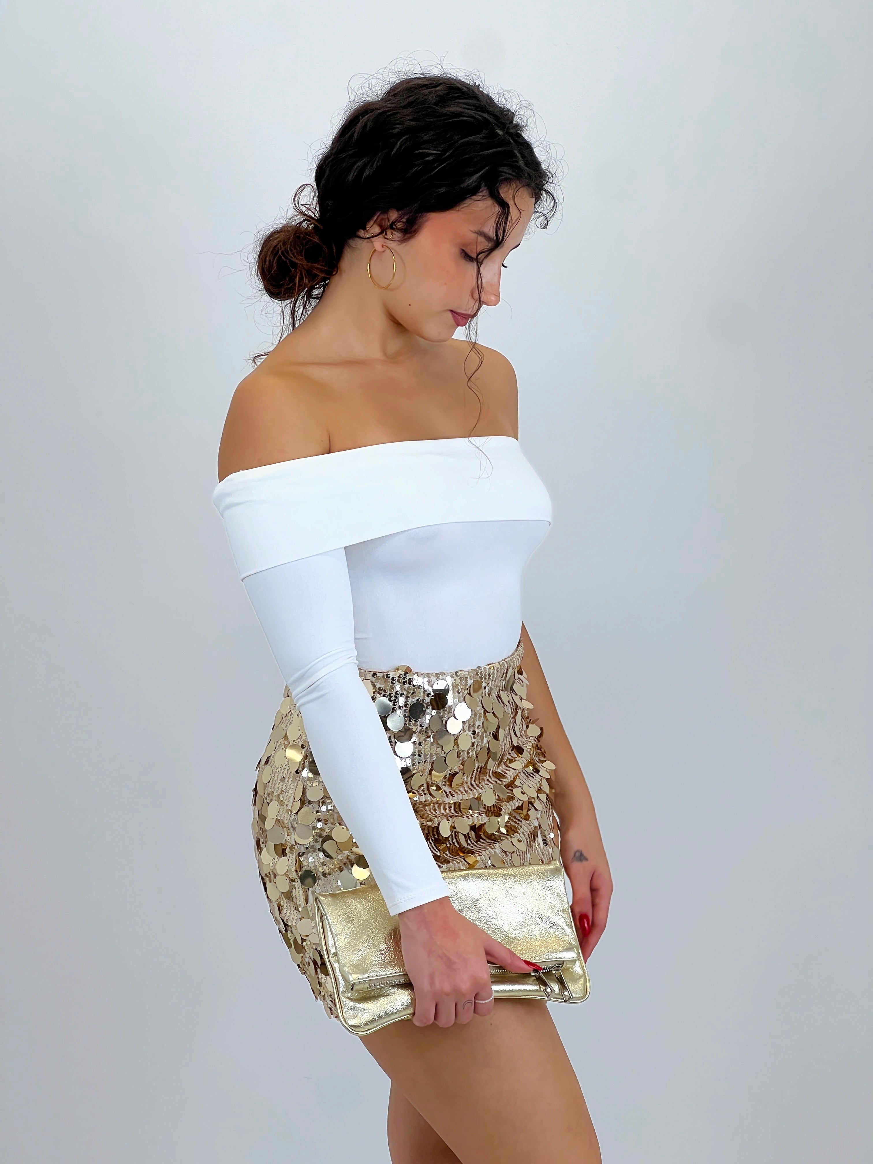 Jupe pailletée combinée