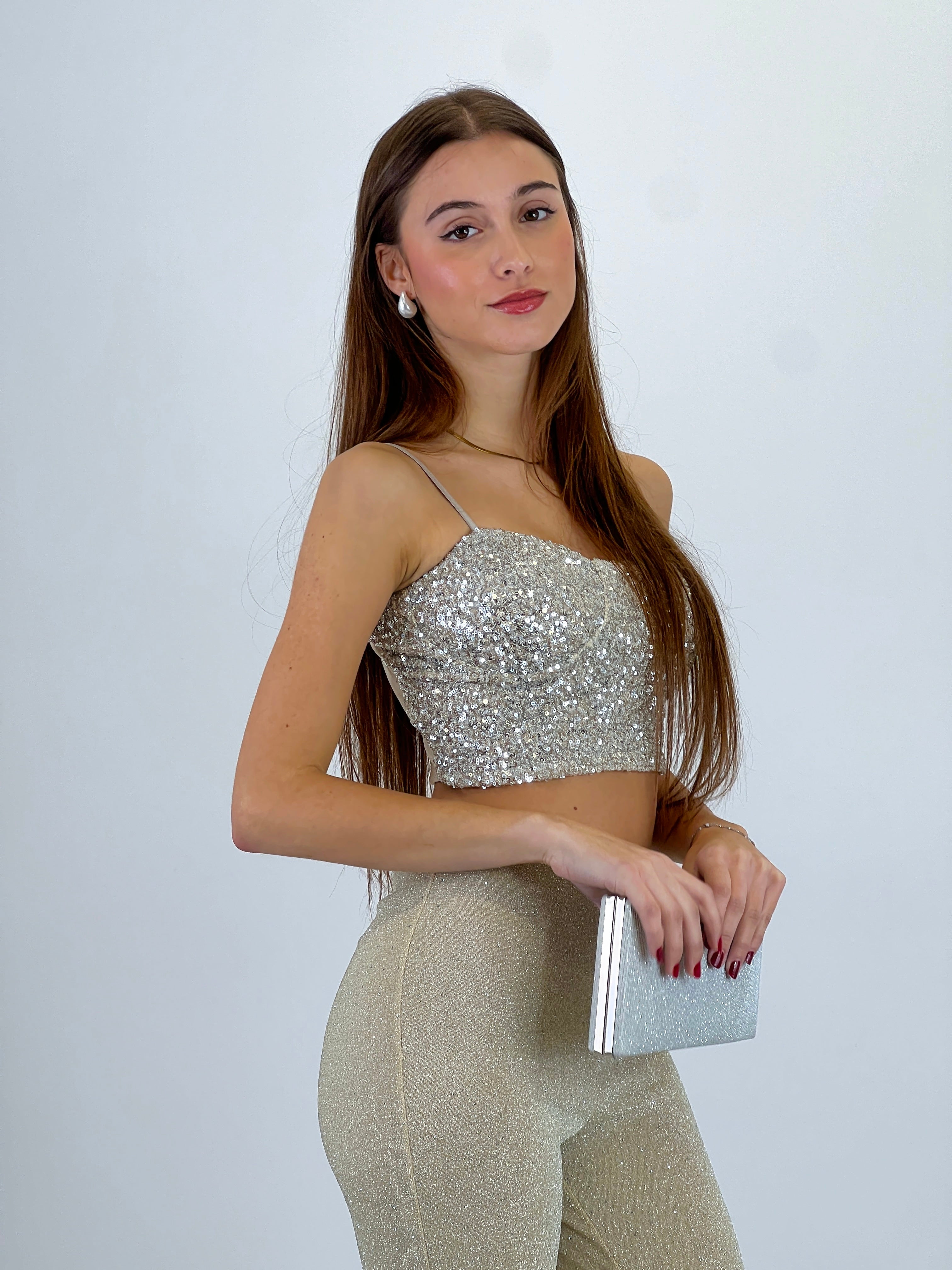 Top corsé paillettes