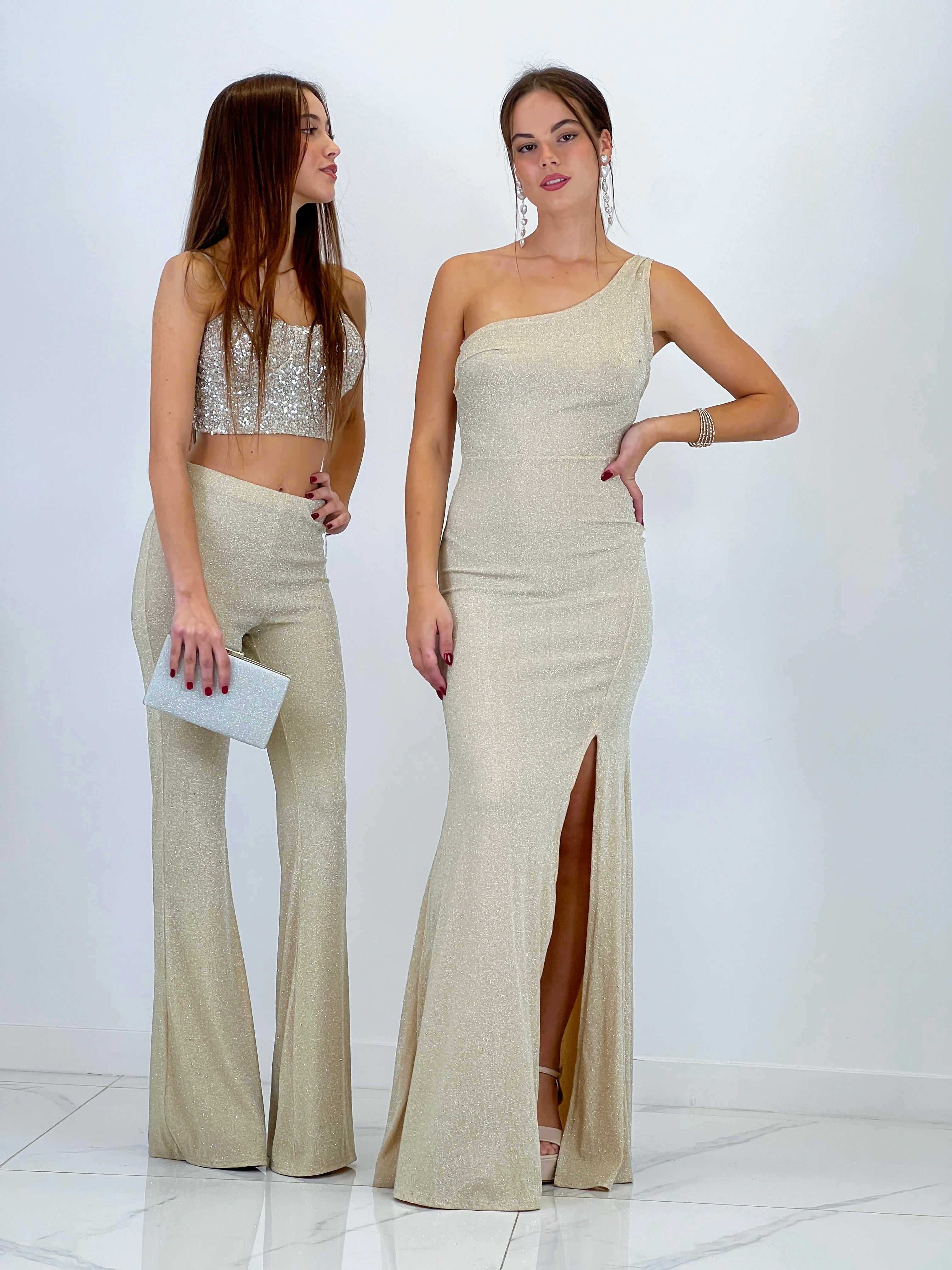 Vestido largo glitter Jana