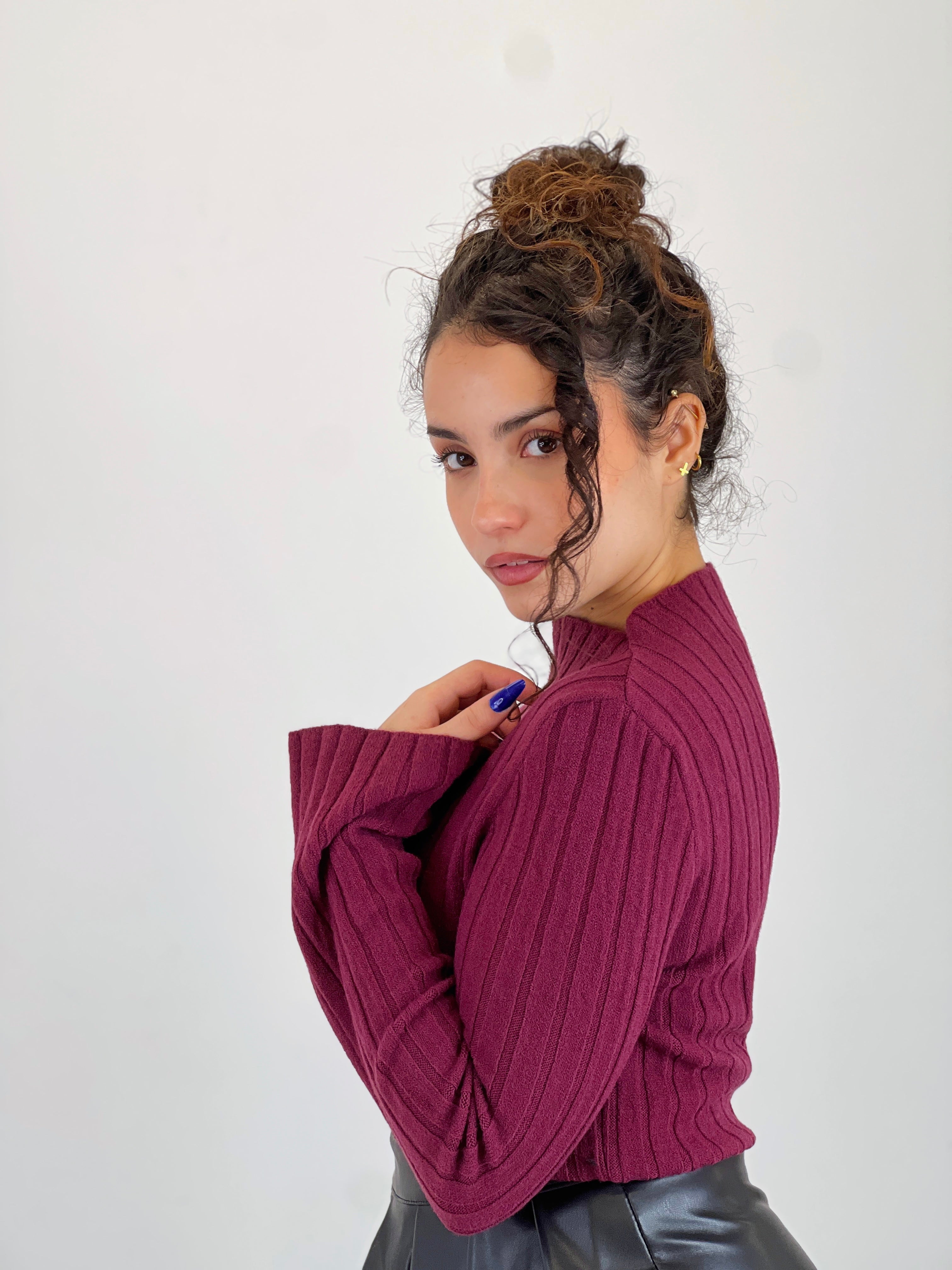 Jersey punto manga acampanada