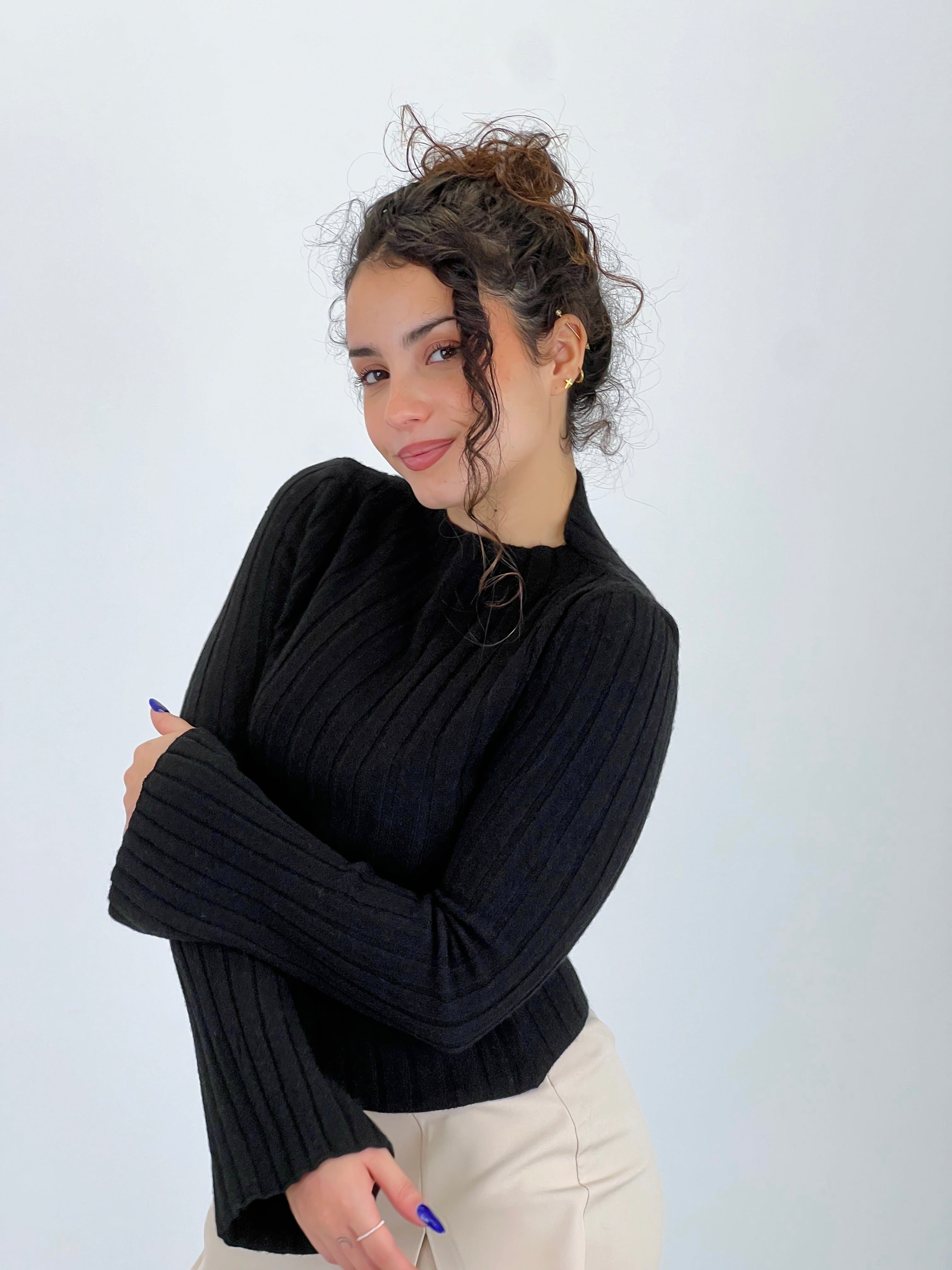 Jersey punto manga acampanada