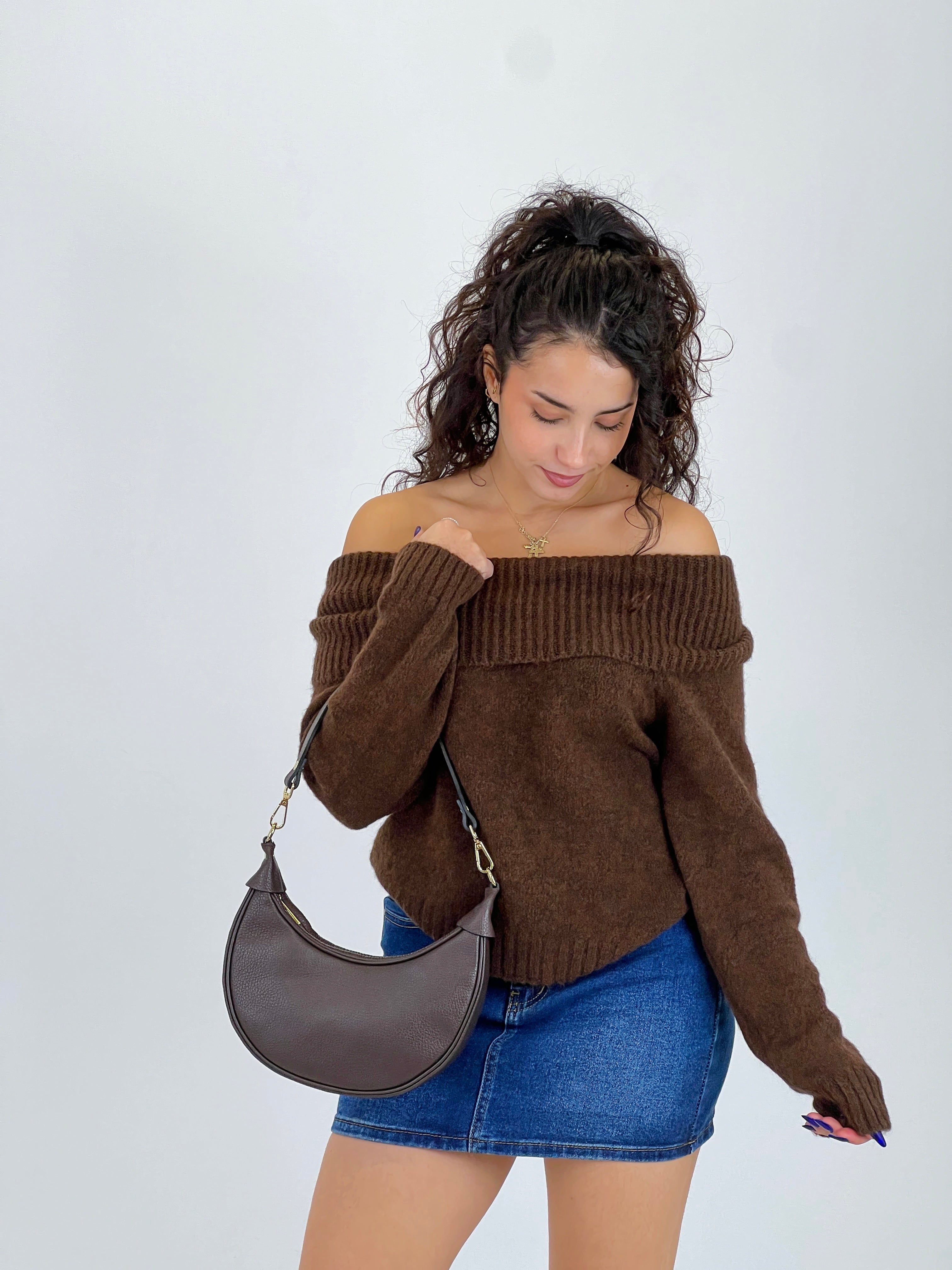 Jersey grosso decote barco