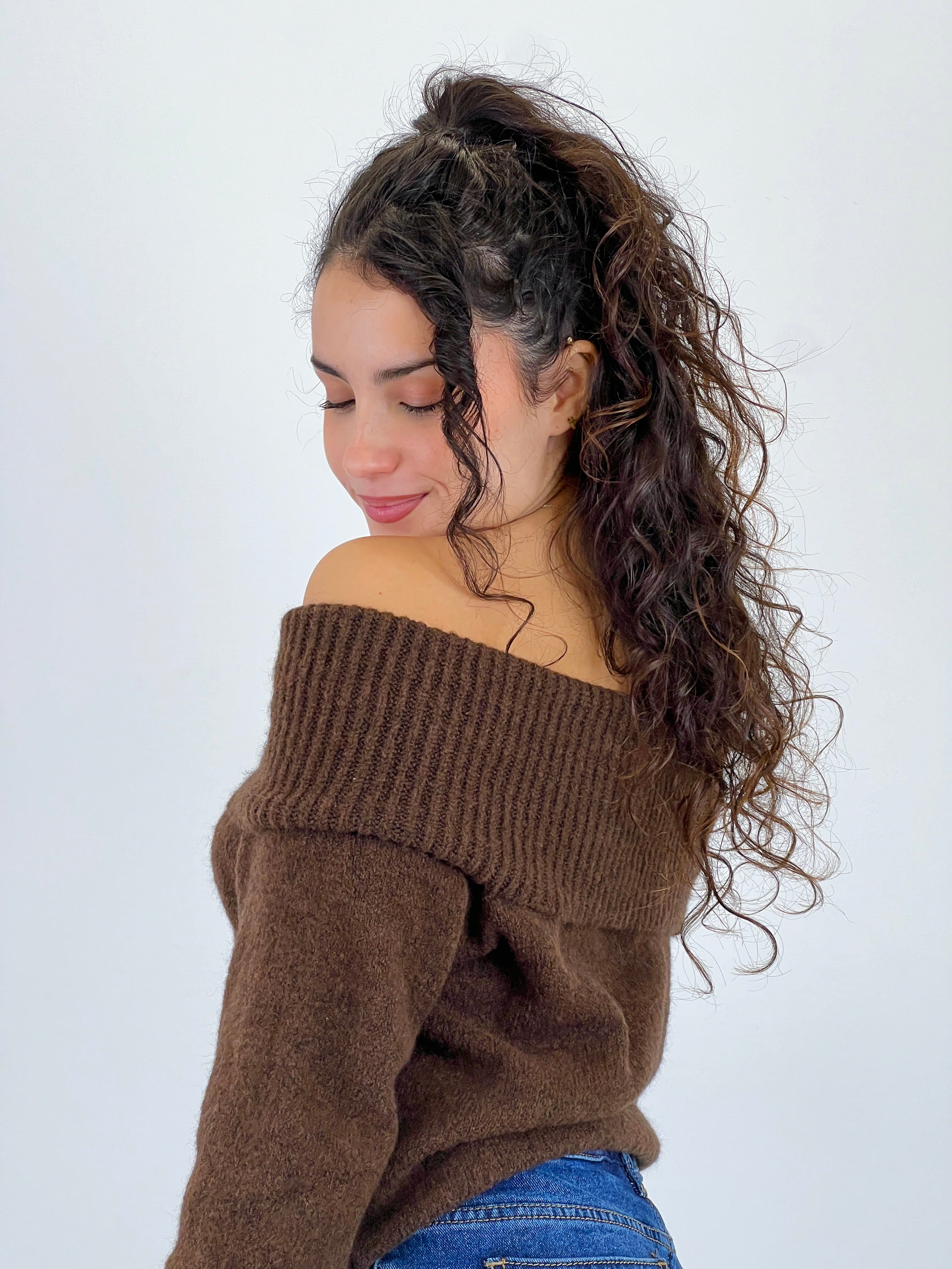 Jersey grosso decote barco