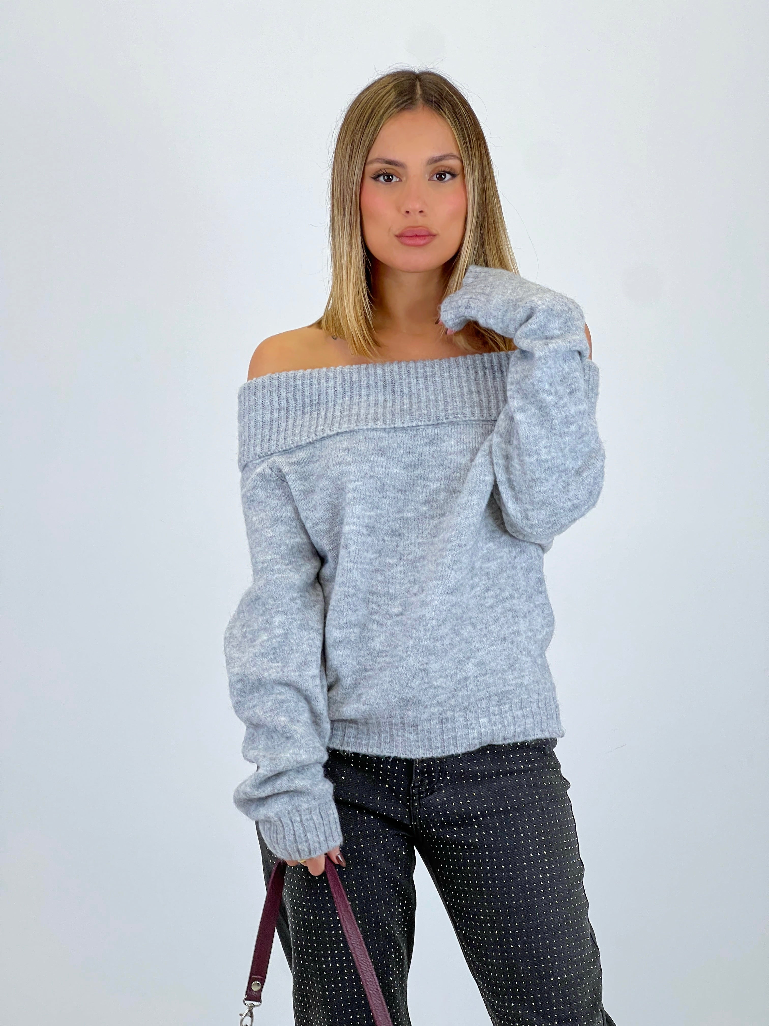 Jersey grosso decote barco