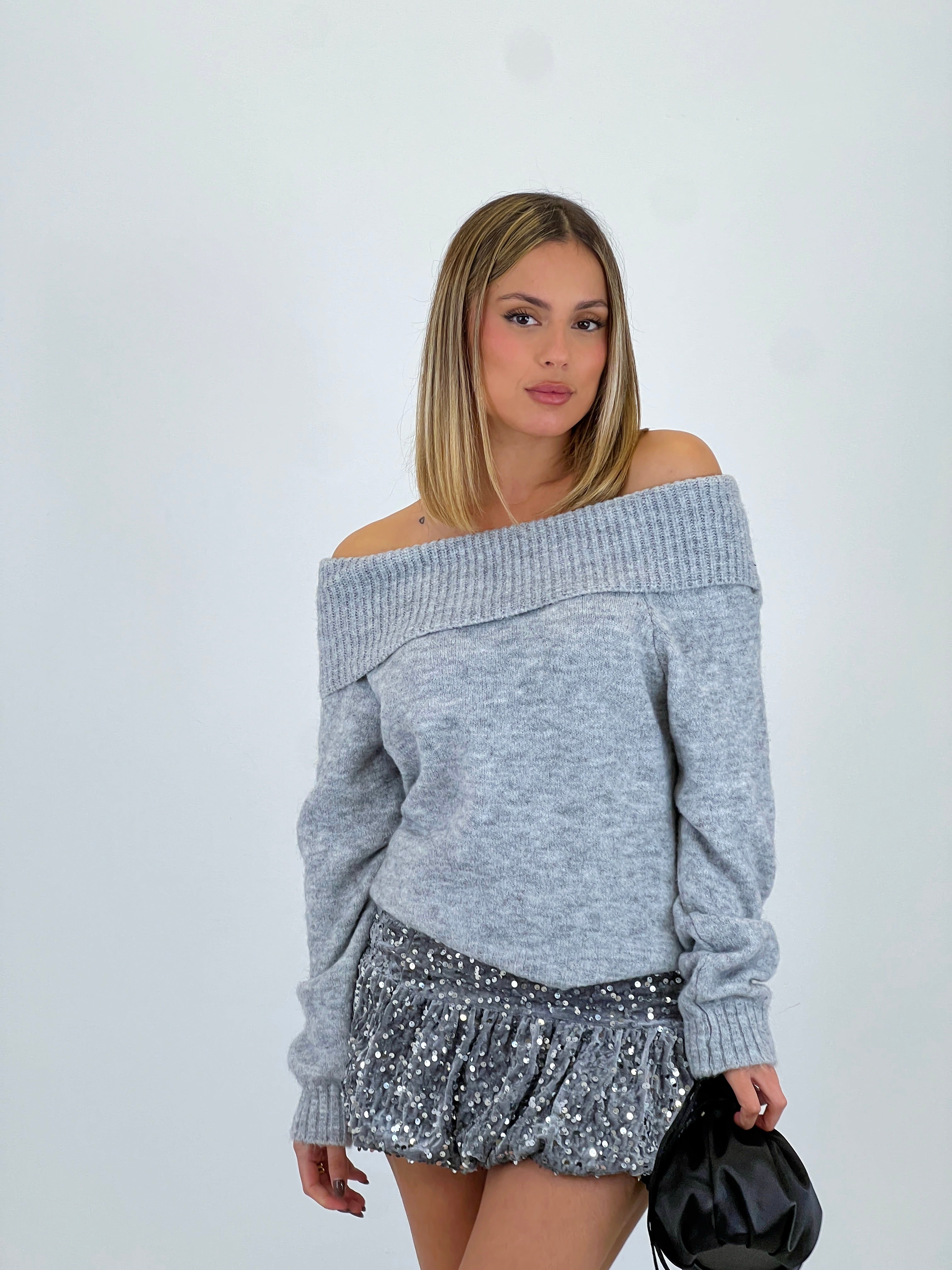 Jersey grosso decote barco