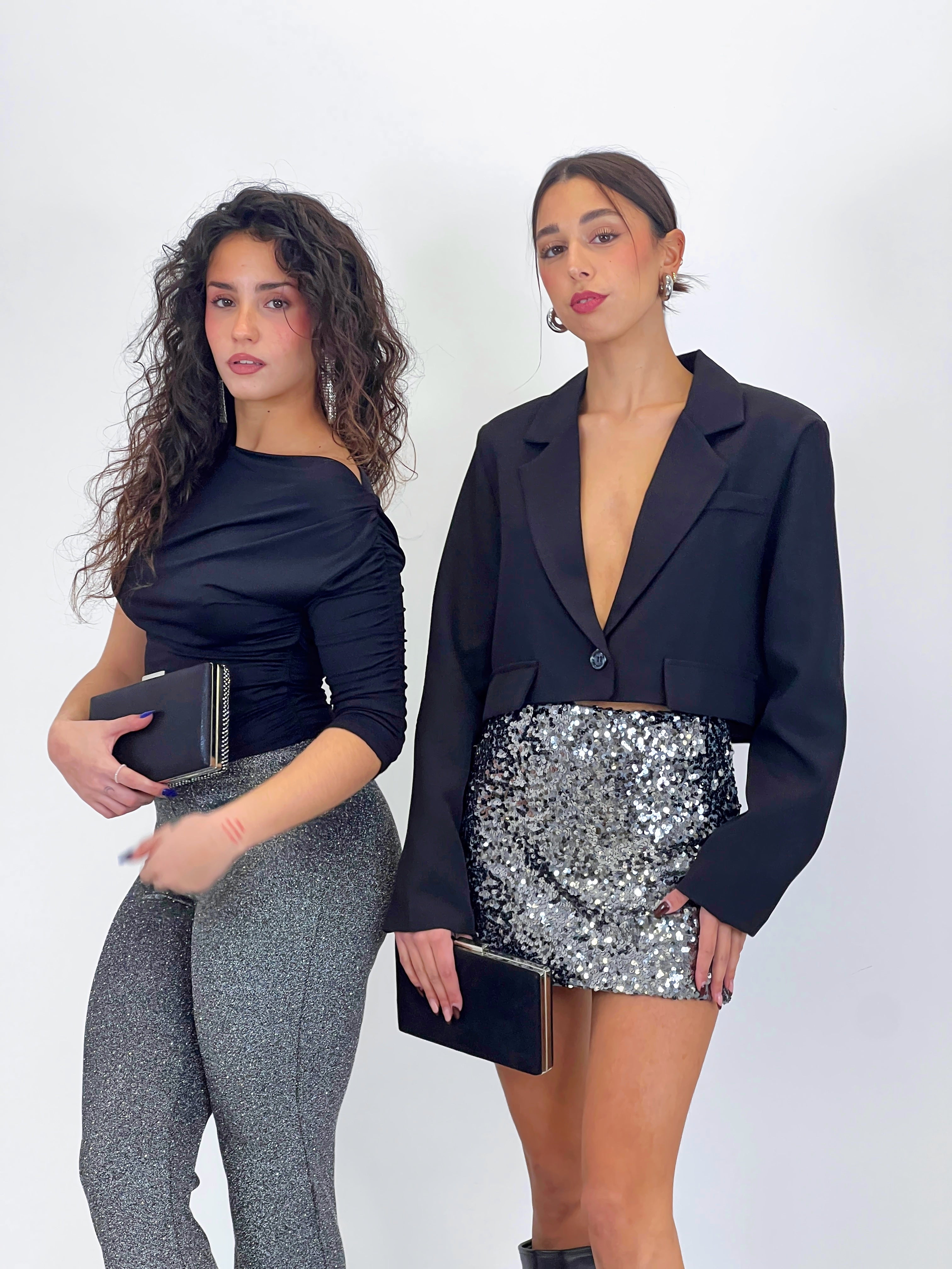 Cropped blazer with lapels