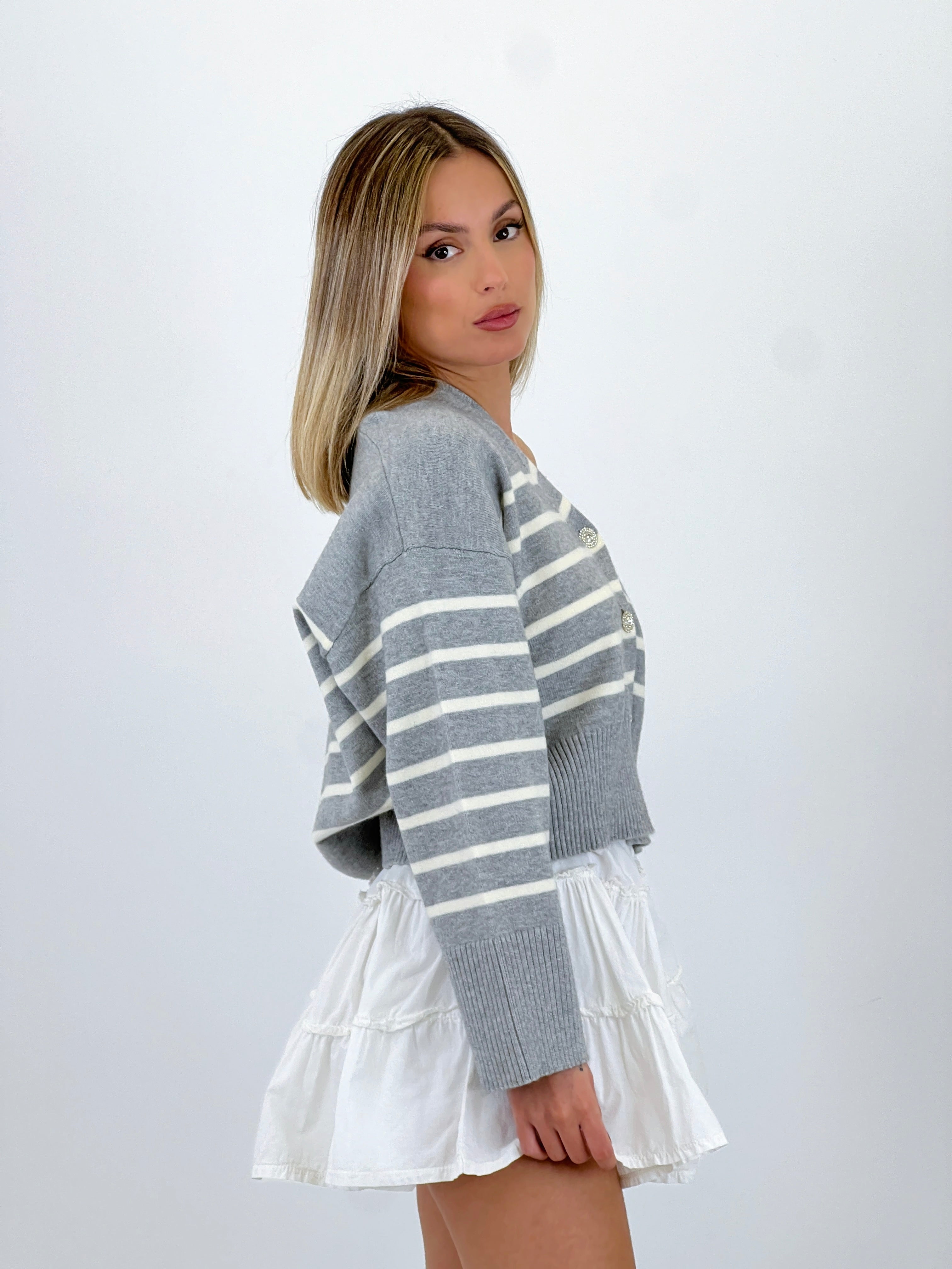 Striped jacket with buttons