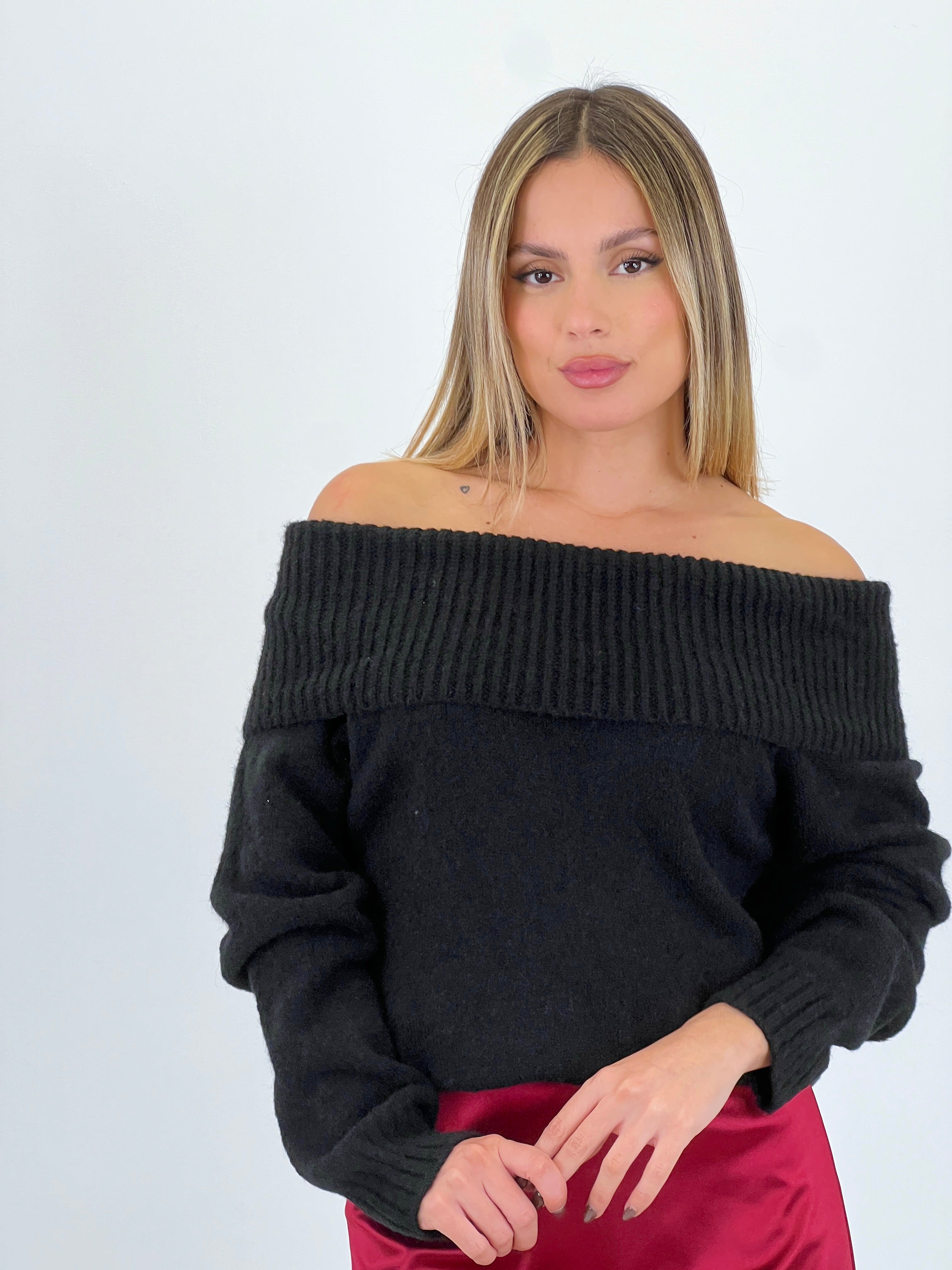 Jersey grosso decote barco