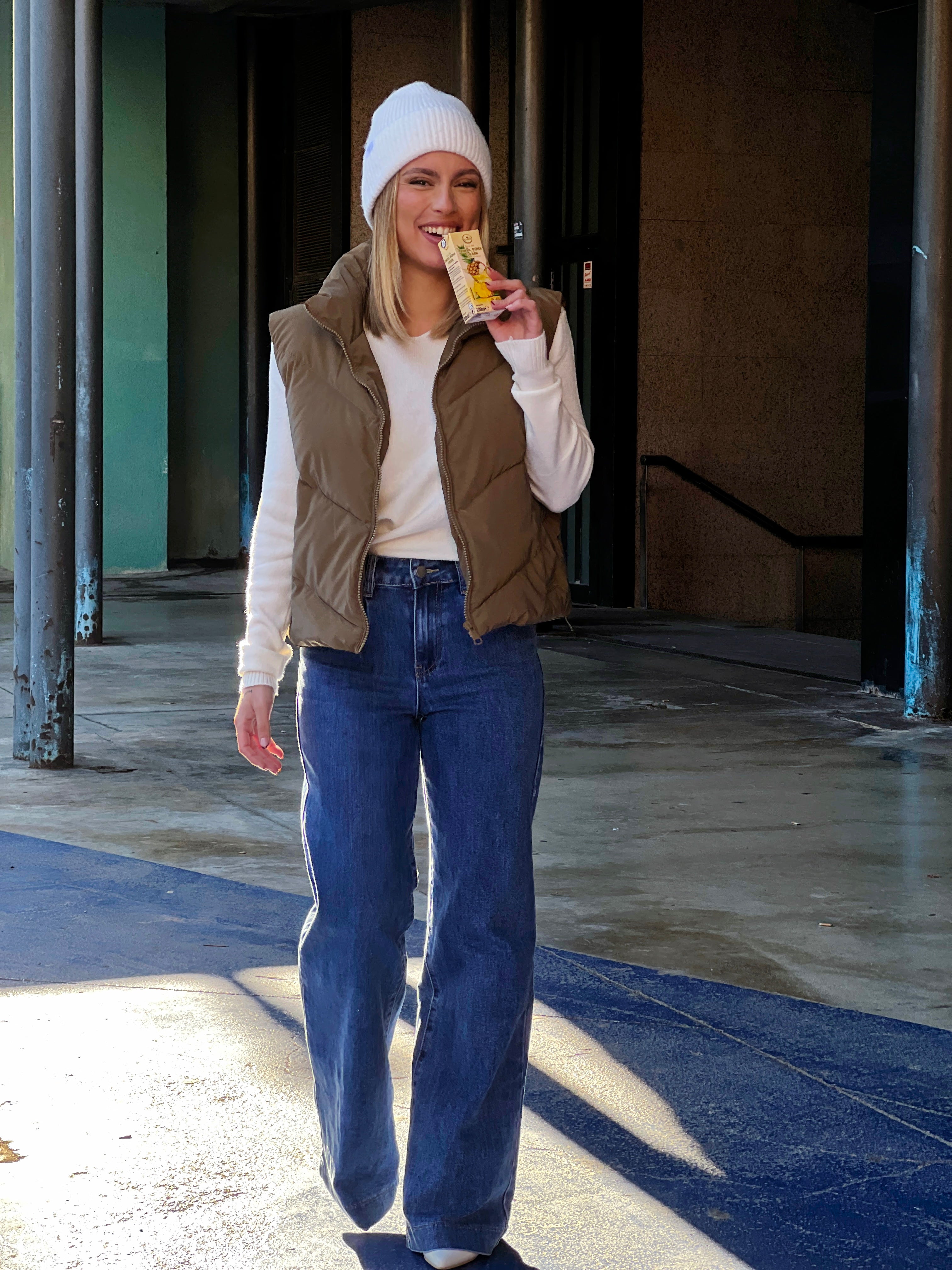 Chaleco crop acolchado