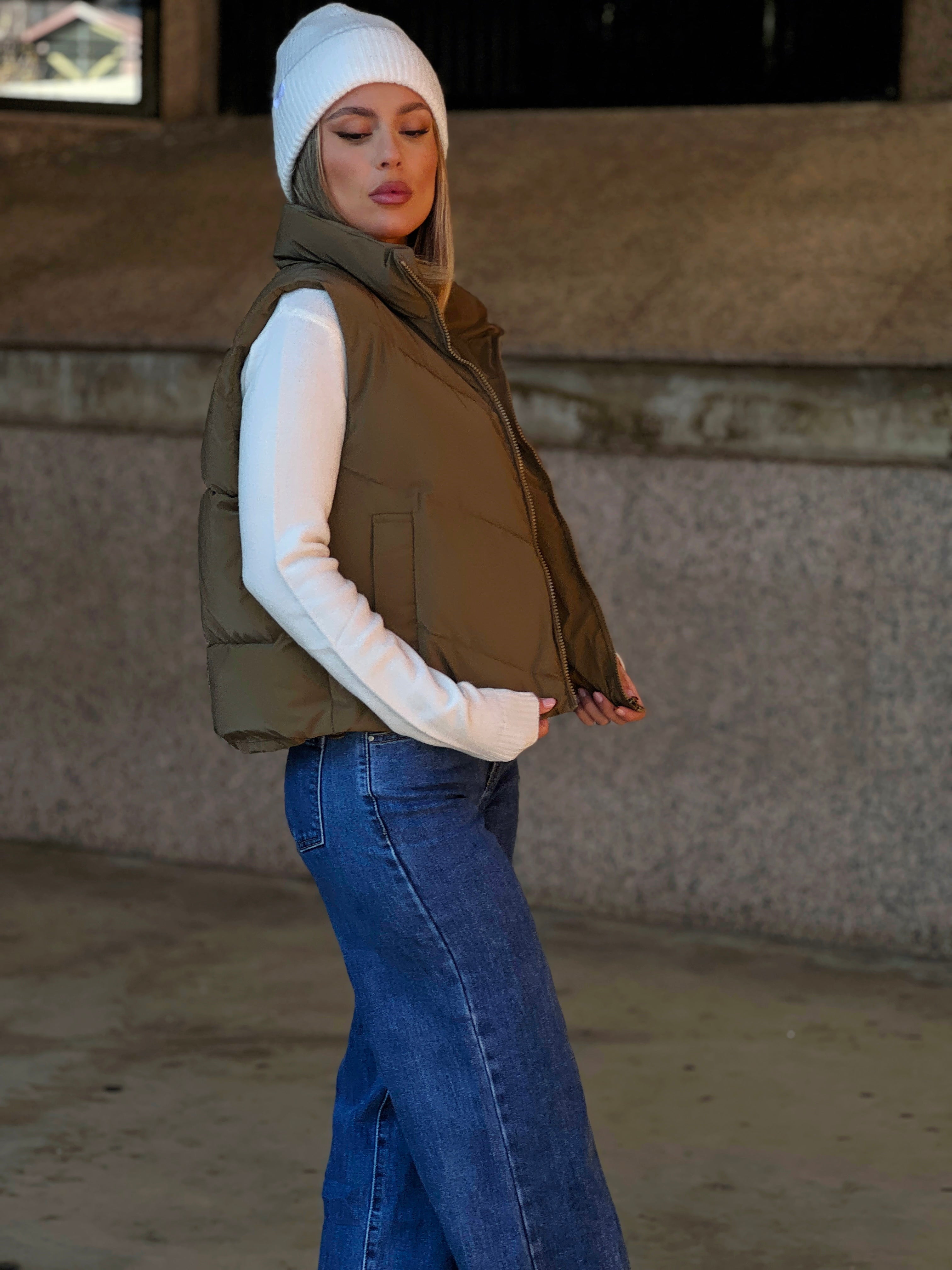 Chaleco crop acolchado