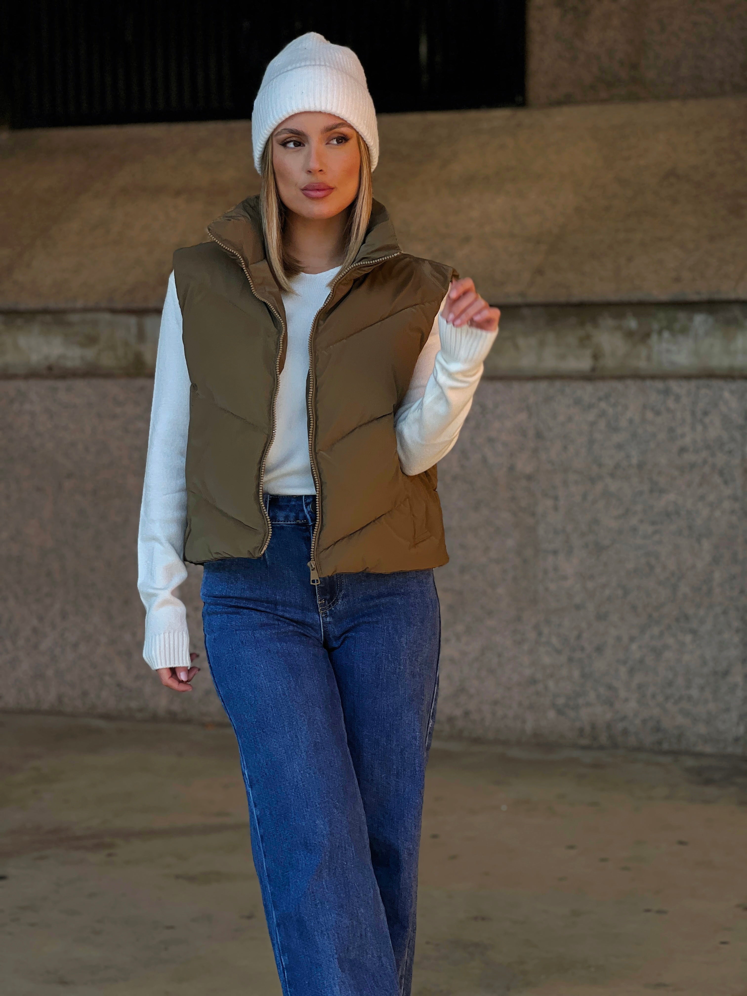 Chaleco crop acolchado