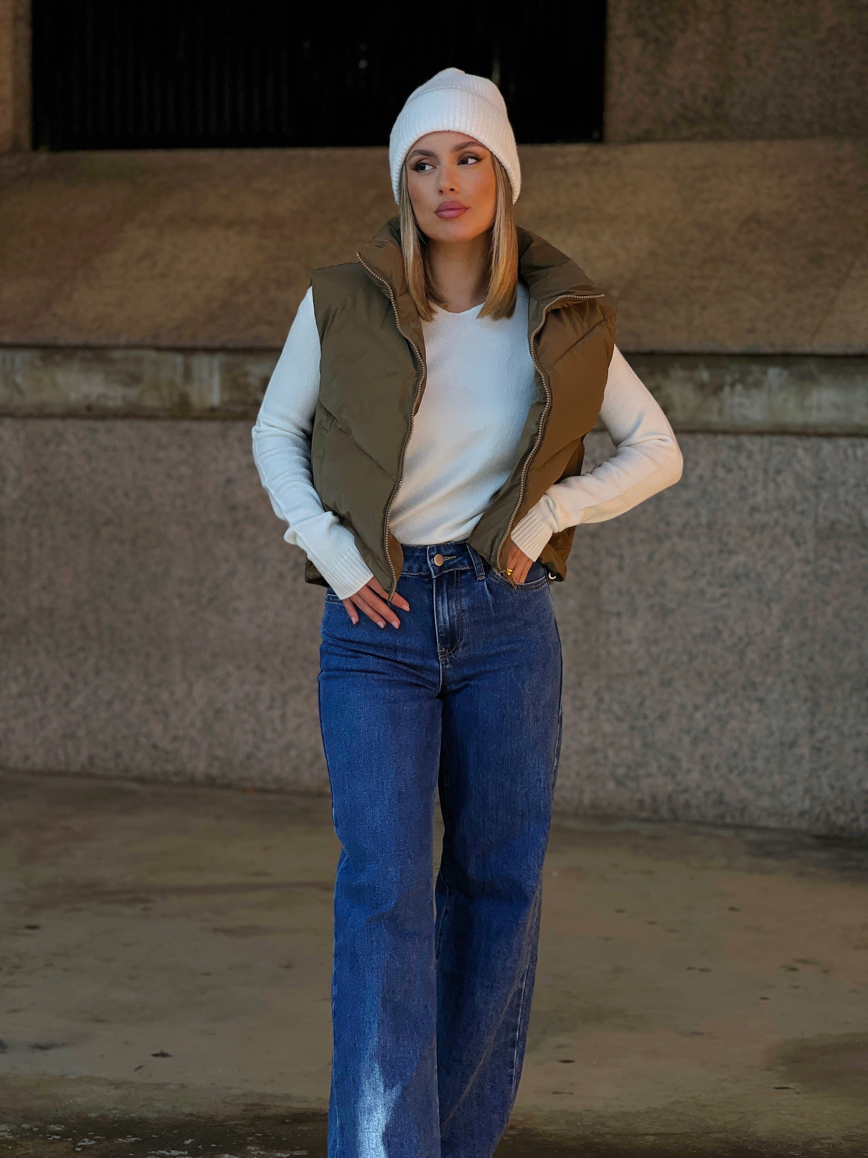 Chaleco crop acolchado