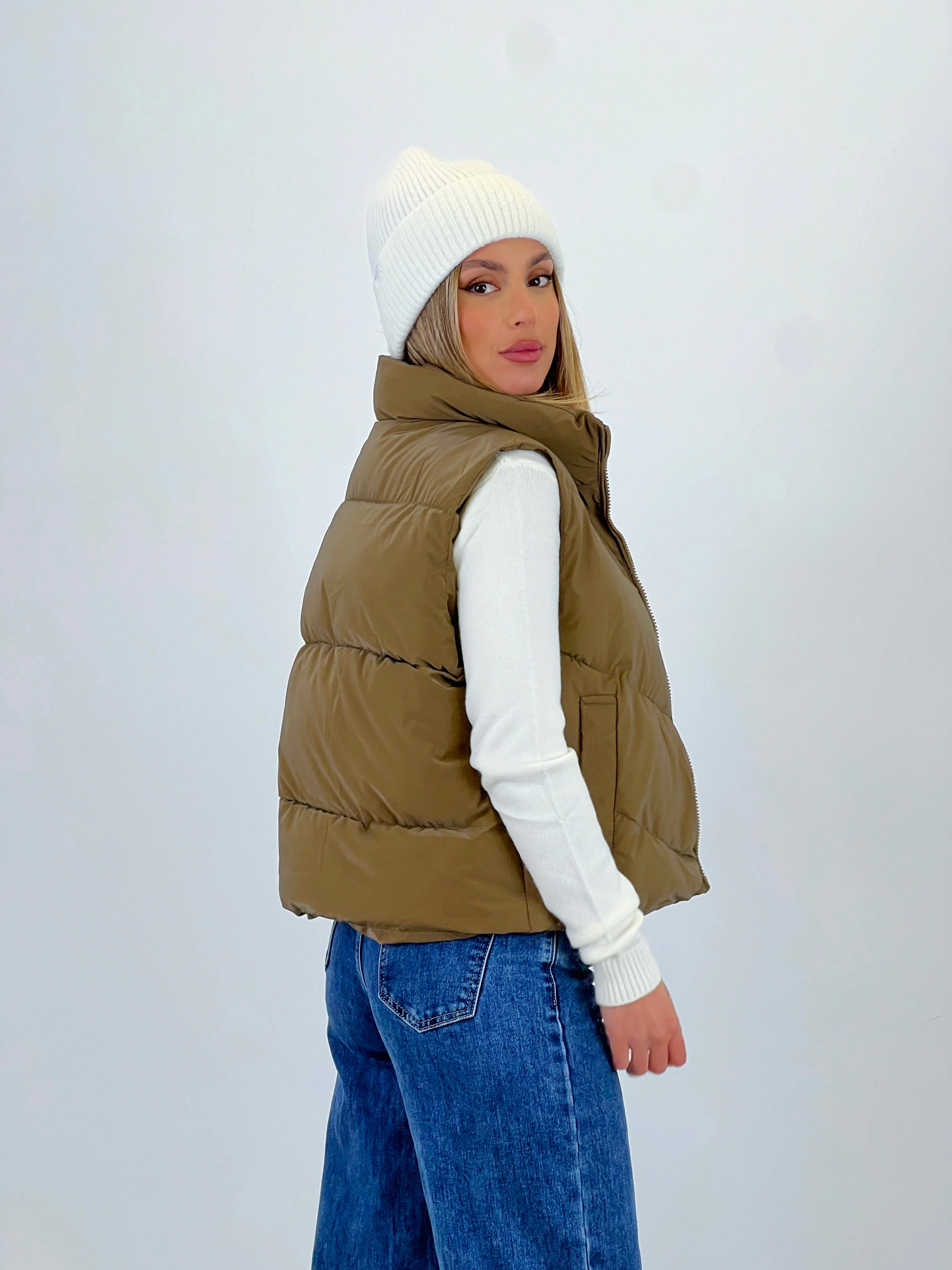 Chaleco crop acolchado