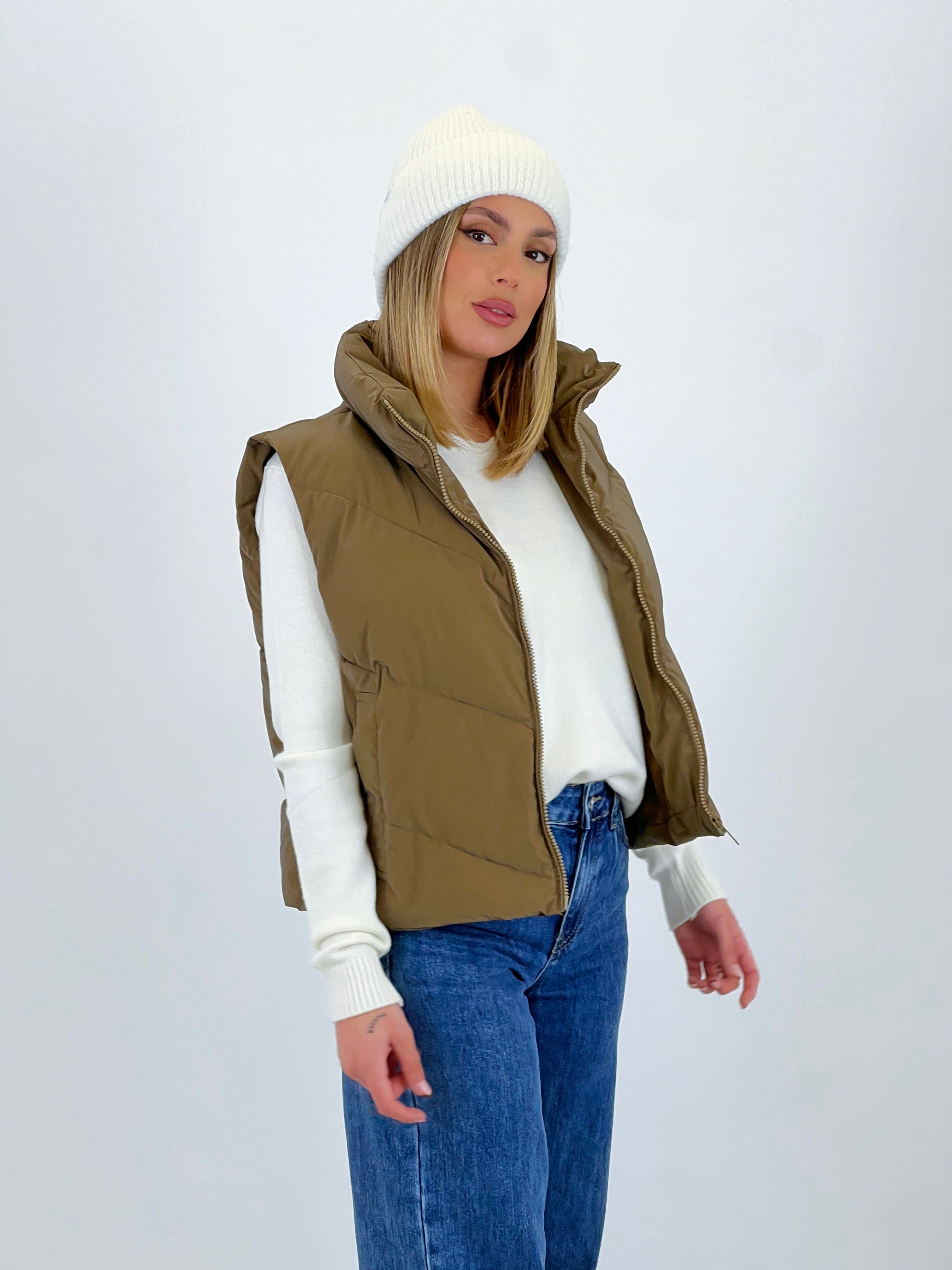 Chaleco crop acolchado