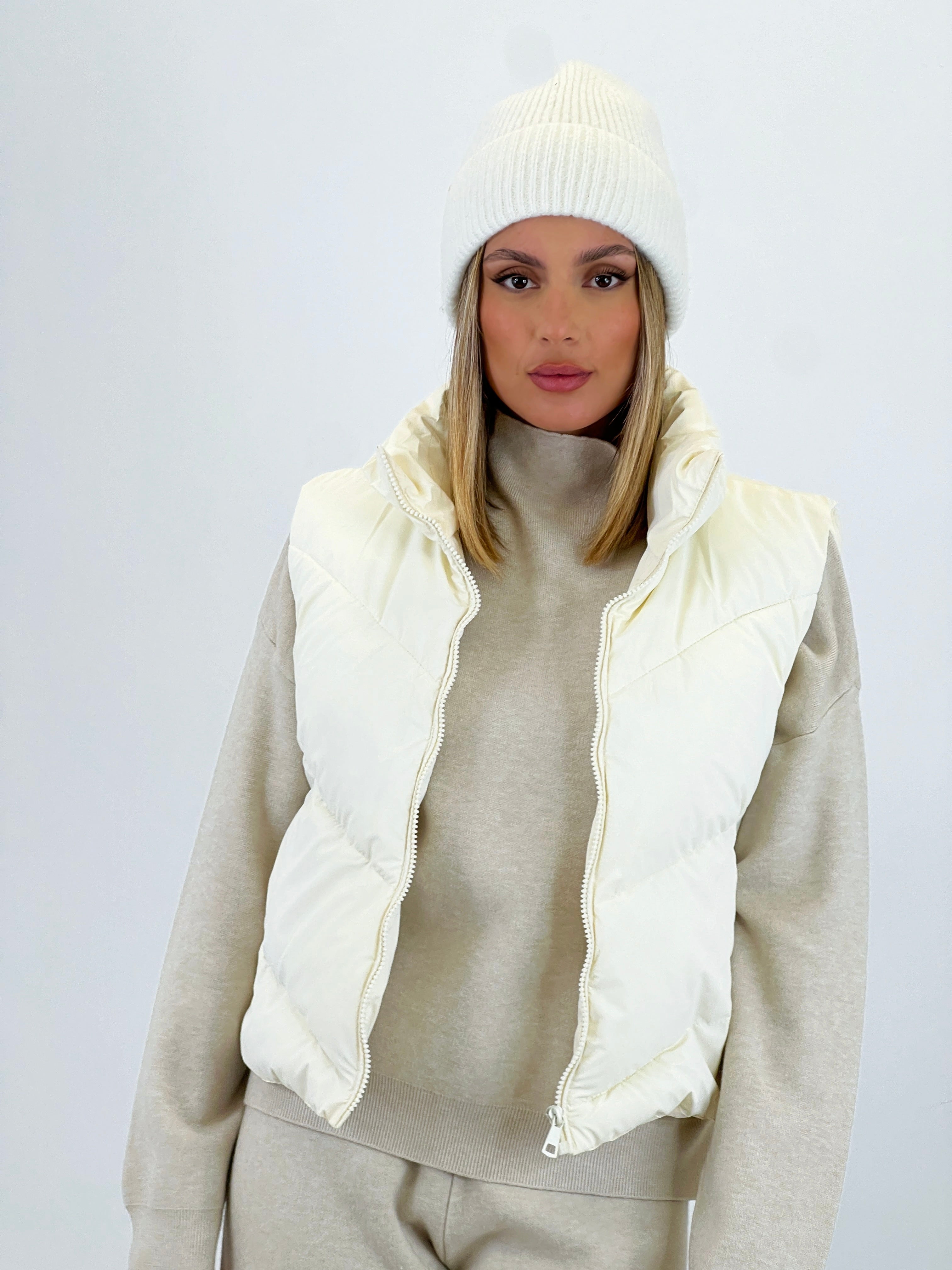 Chaleco crop acolchado