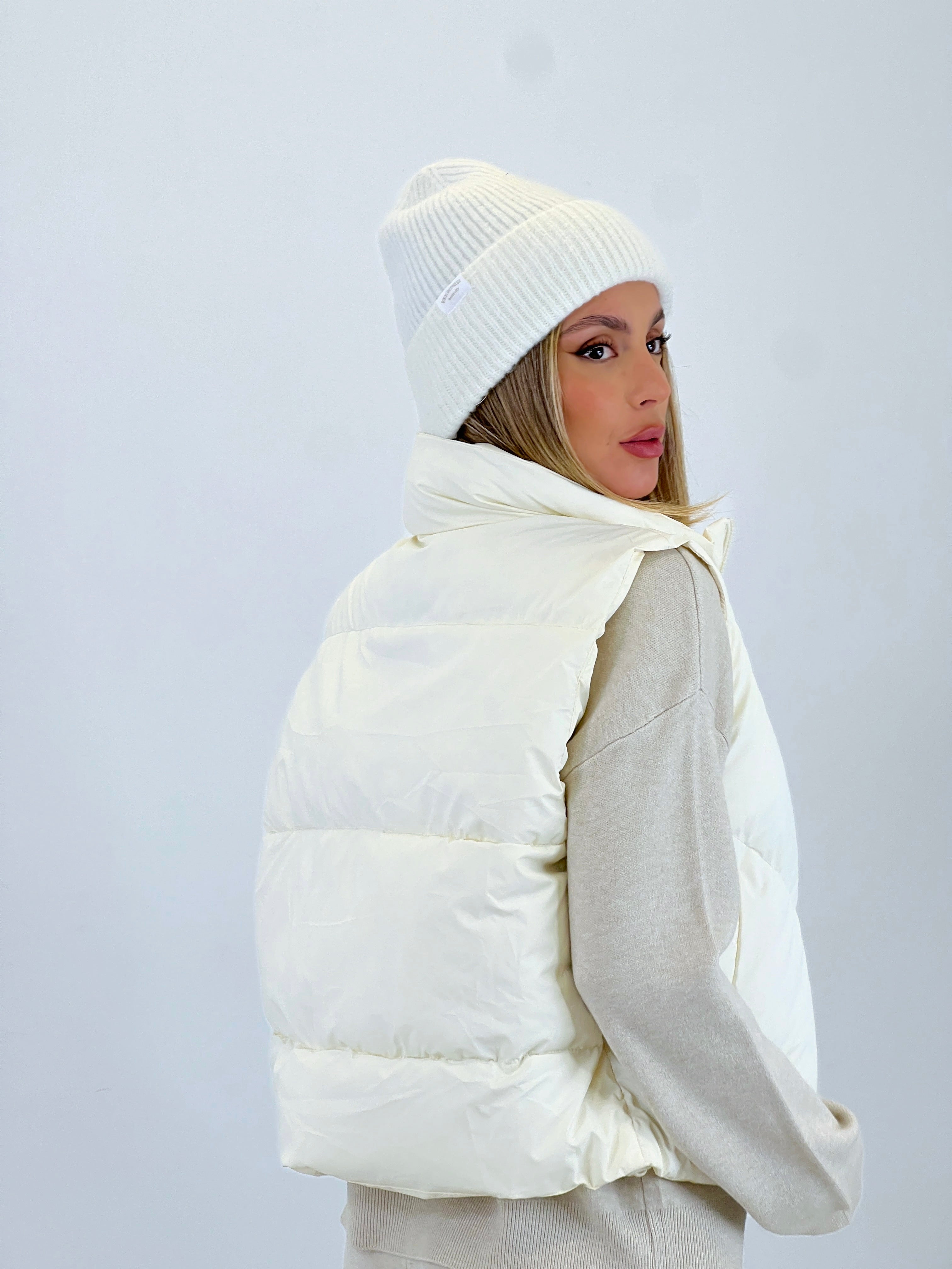 Chaleco crop acolchado