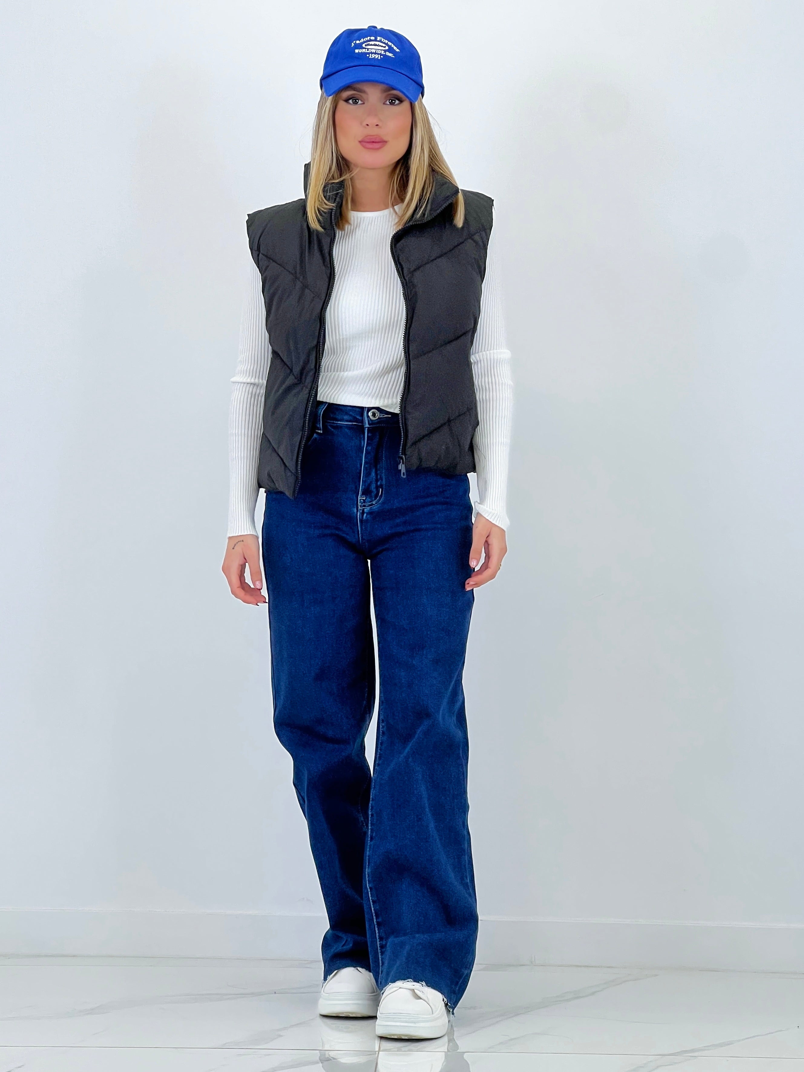 Chaleco crop acolchado