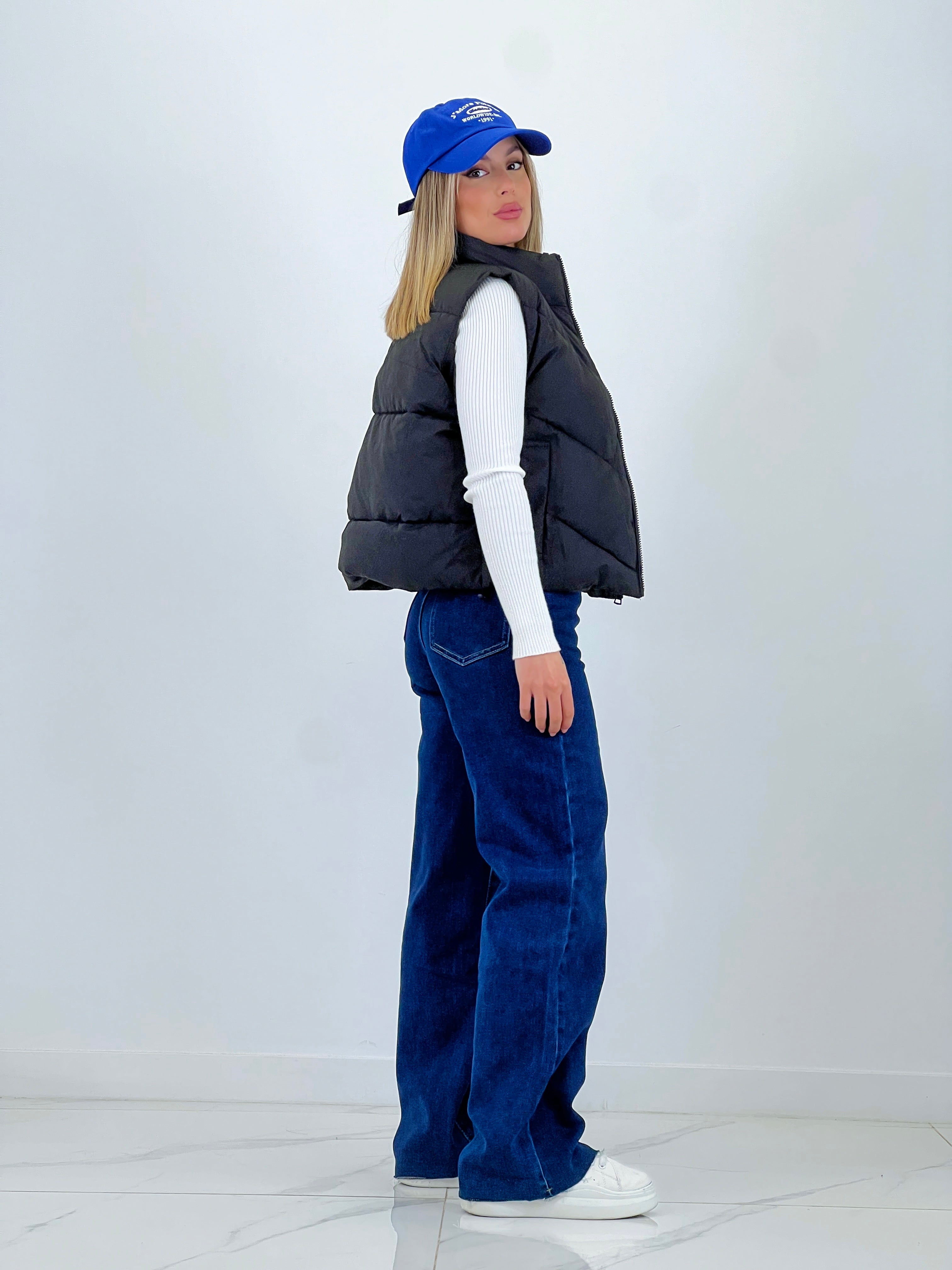 Chaleco crop acolchado