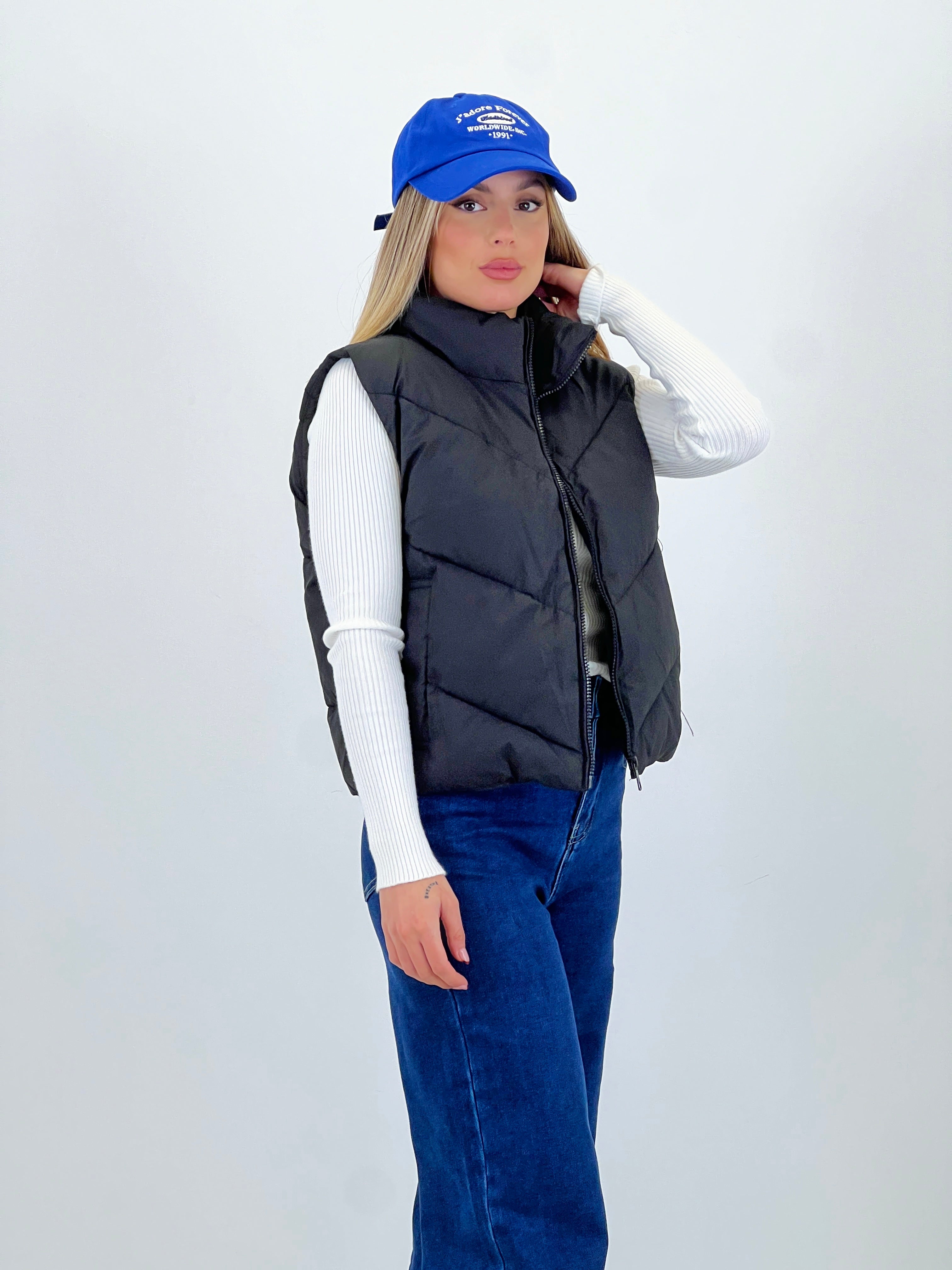 Chaleco crop acolchado