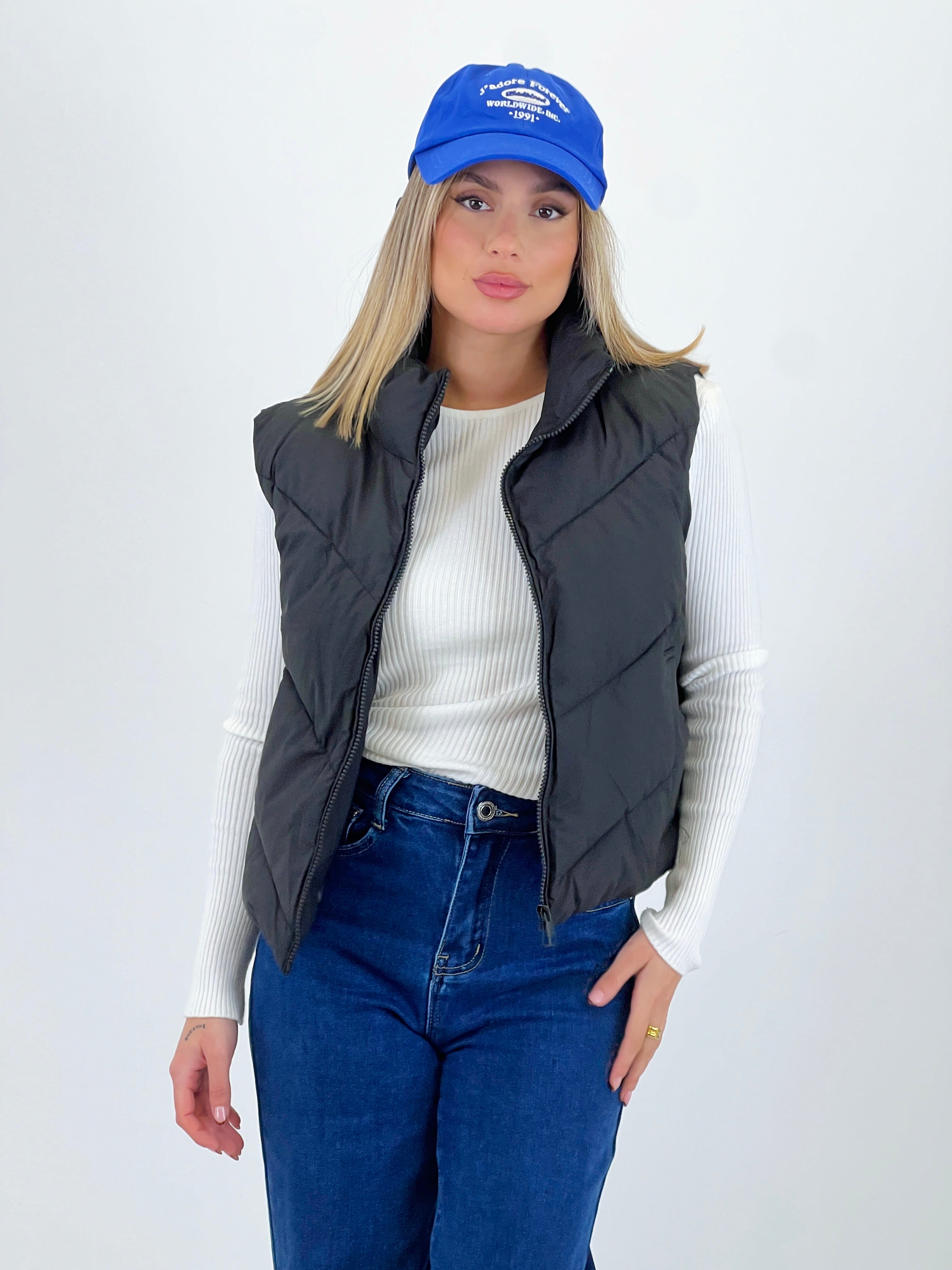 Chaleco crop acolchado