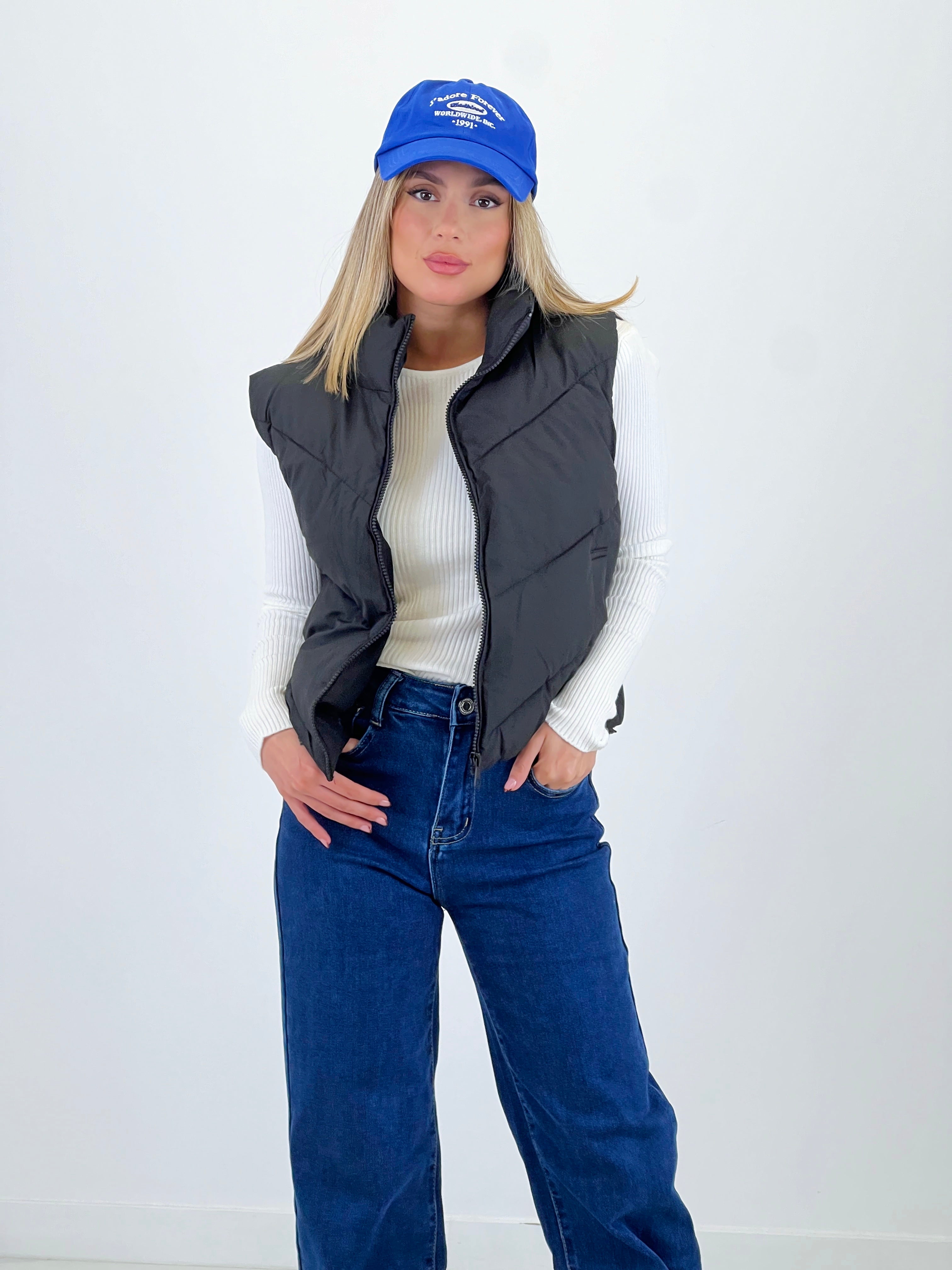 Chaleco crop acolchado