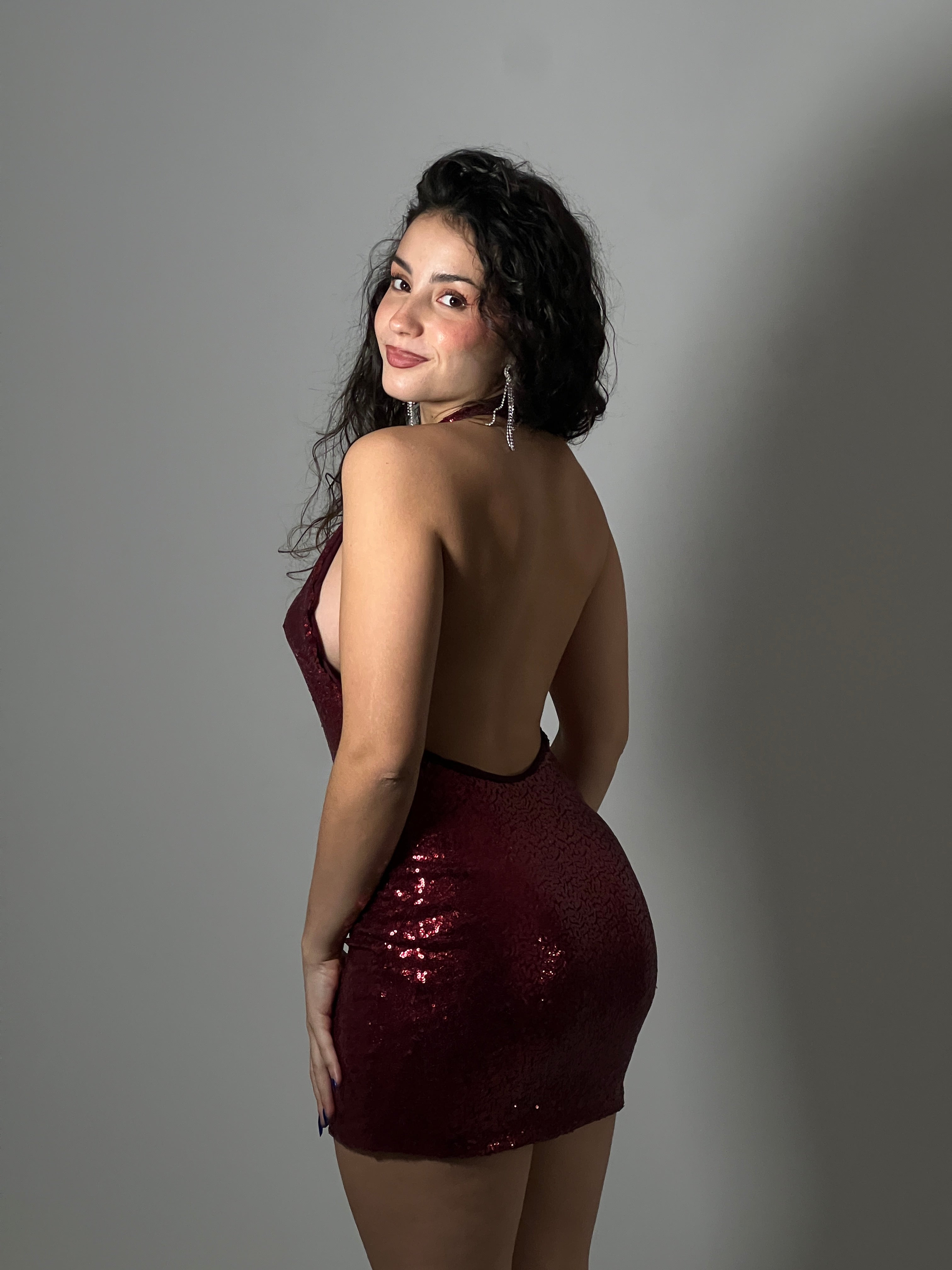 Vestido halter lentejuelas Hera