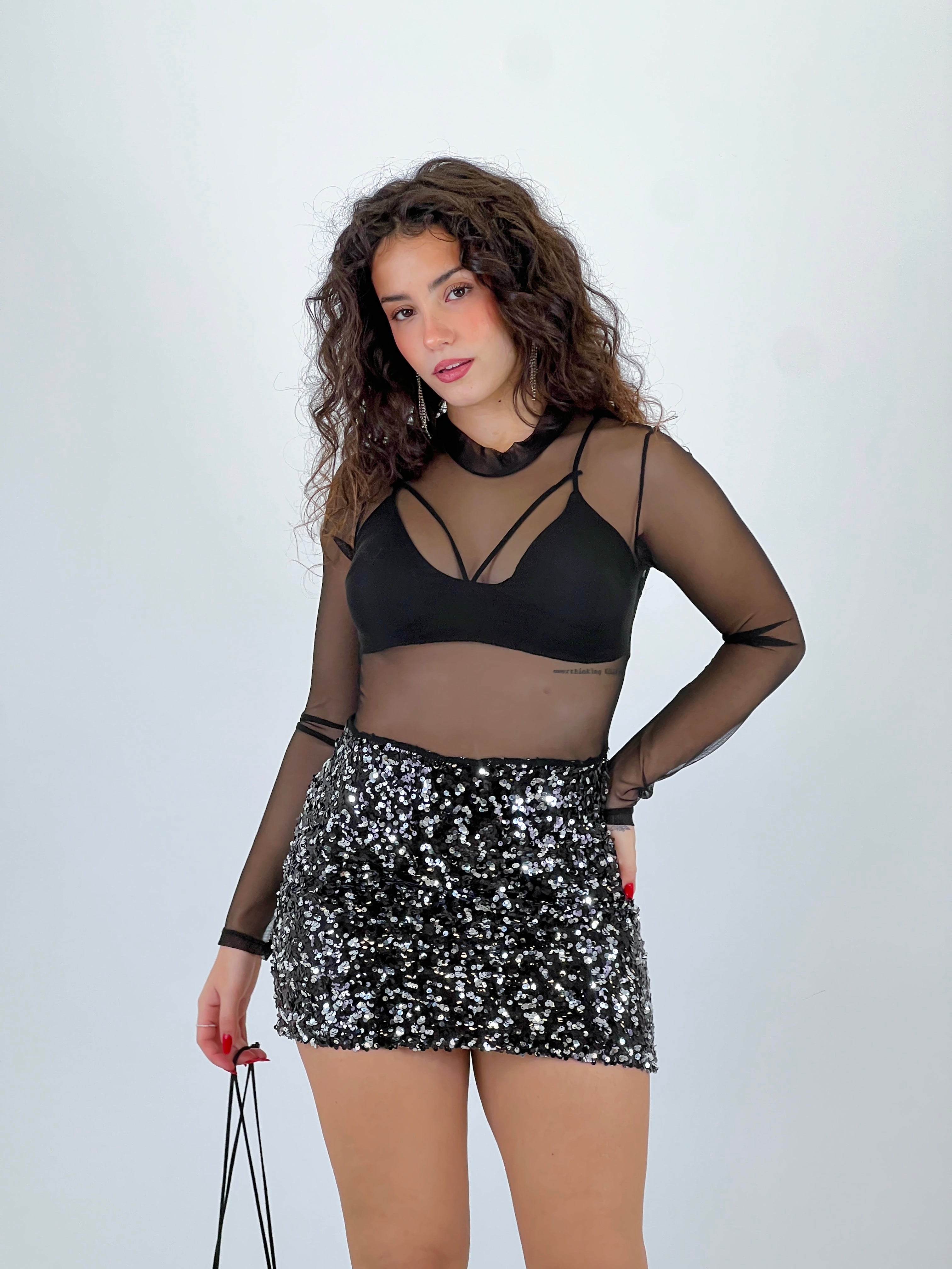 Vestito combinato tulle paillettes