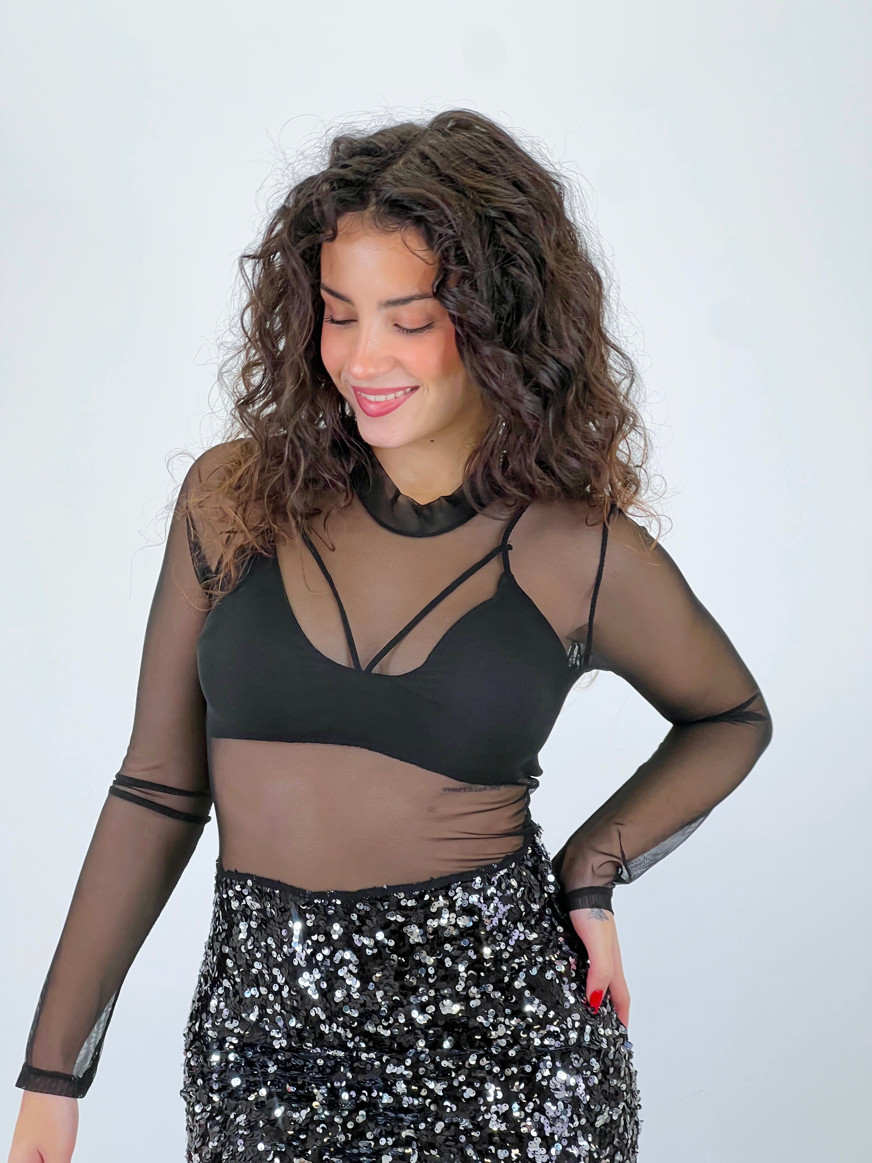 Vestito combinato tulle paillettes