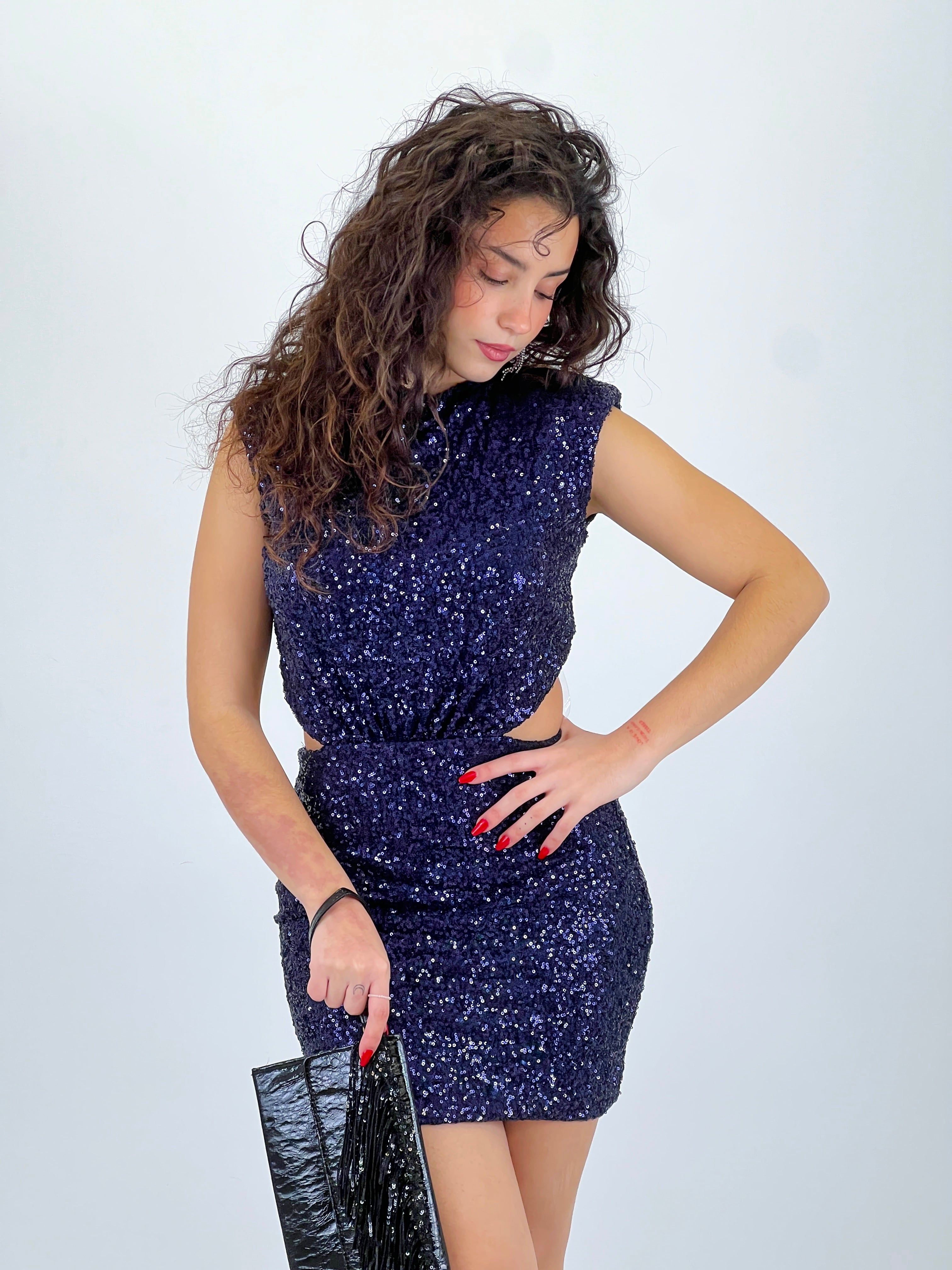 Sequin strap handbag