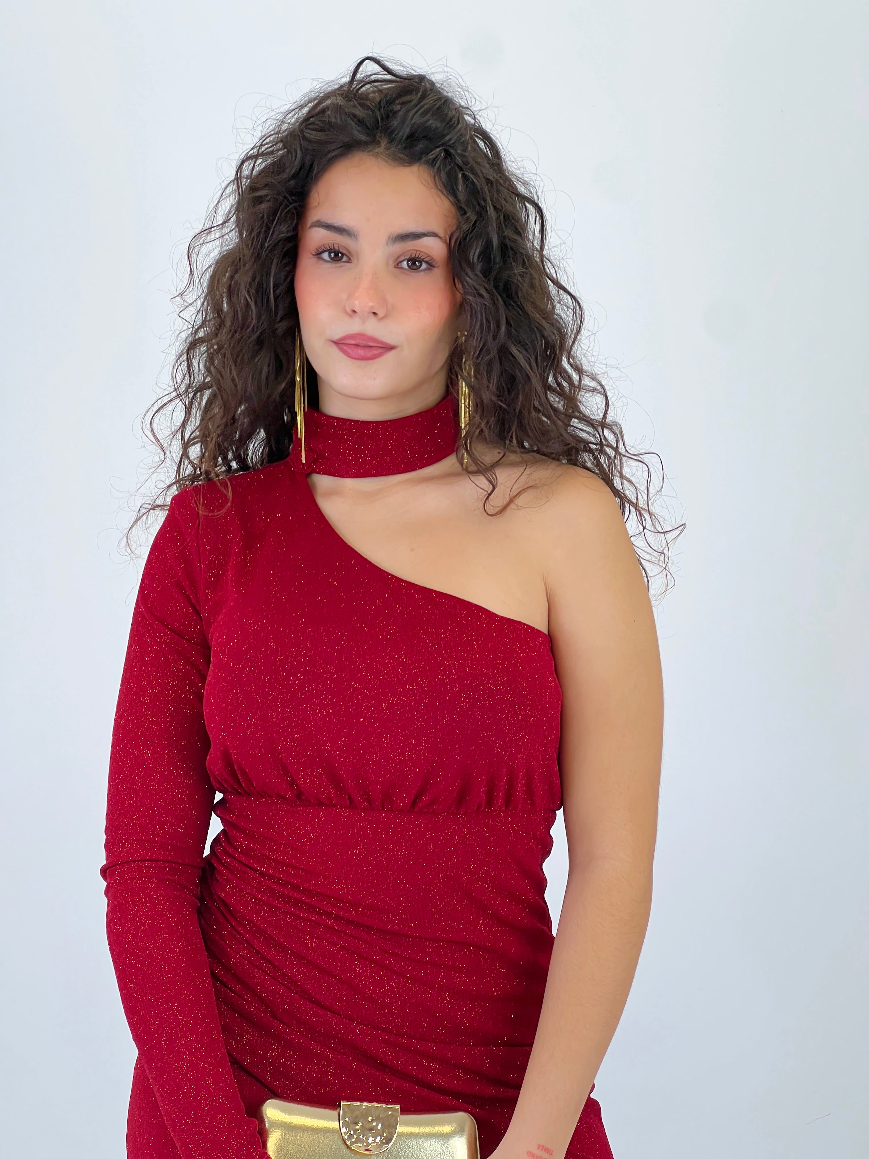 Vestido brillo choker