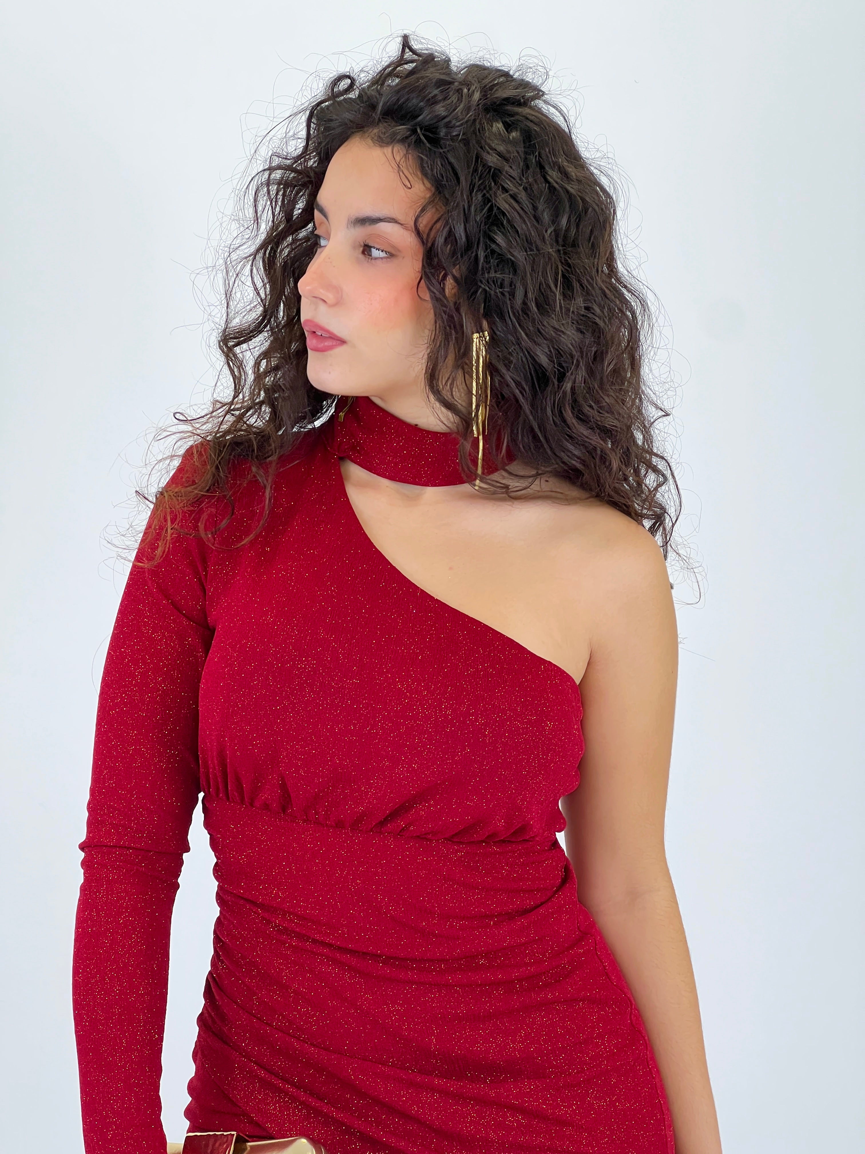 Vestido brillo choker