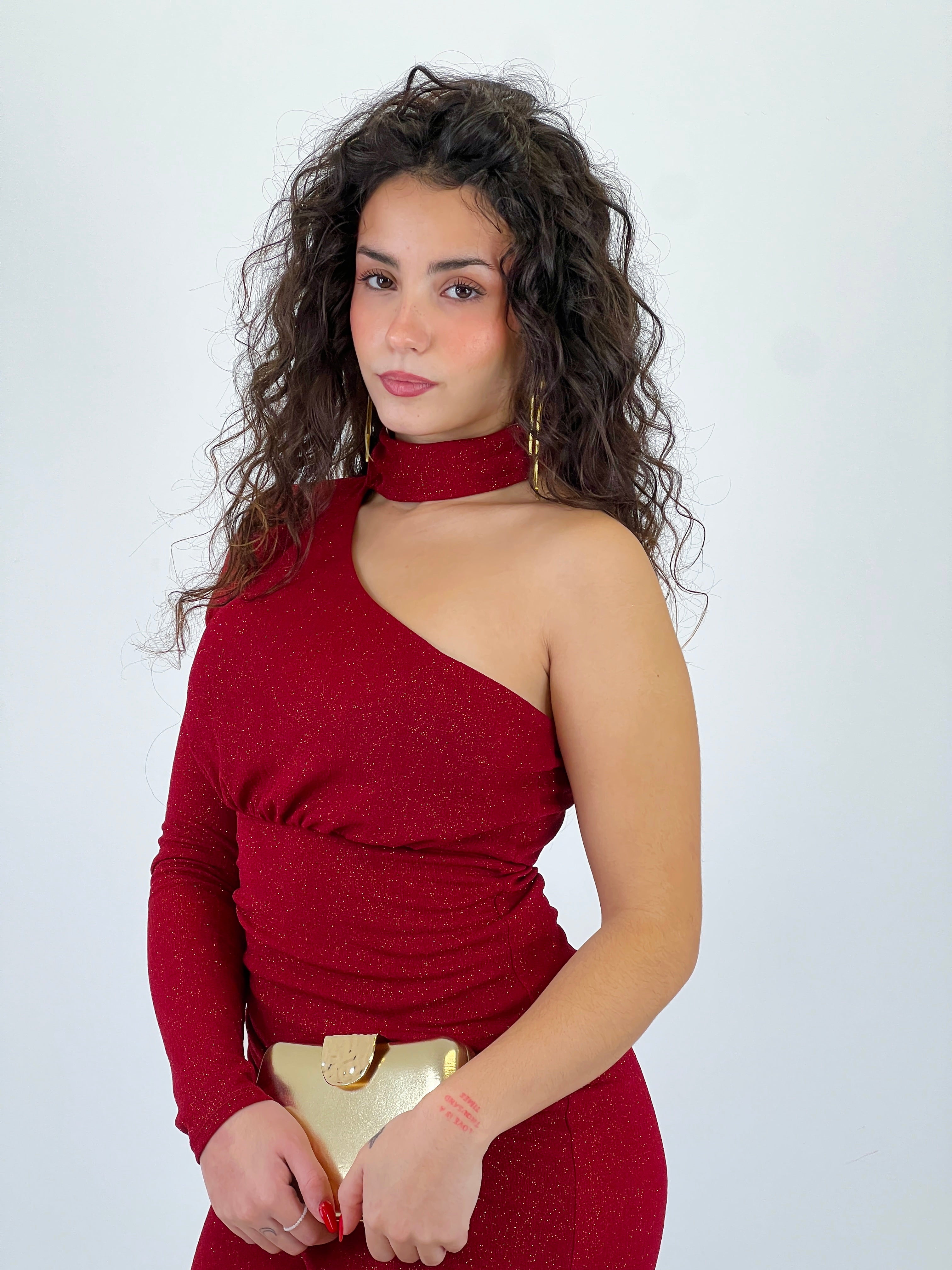 Vestido brillo choker