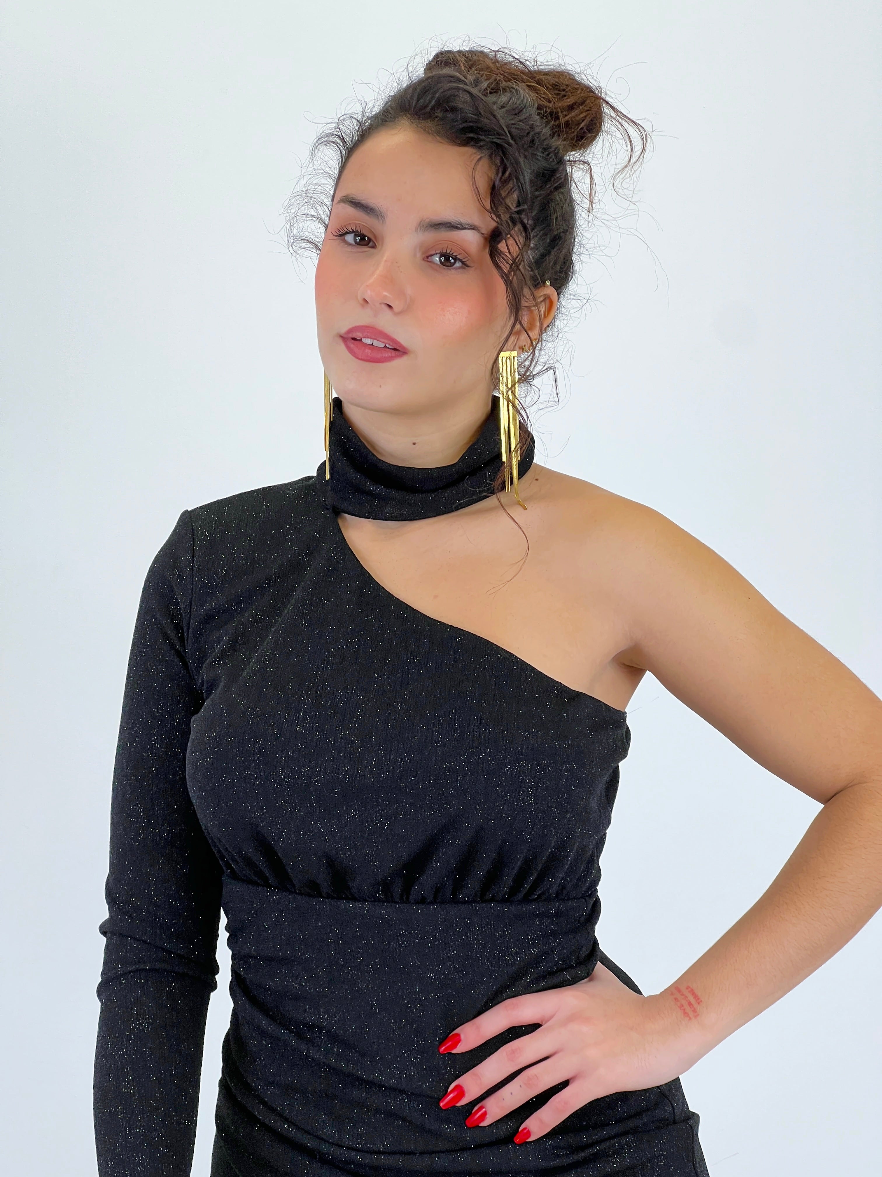 Vestido brillo choker