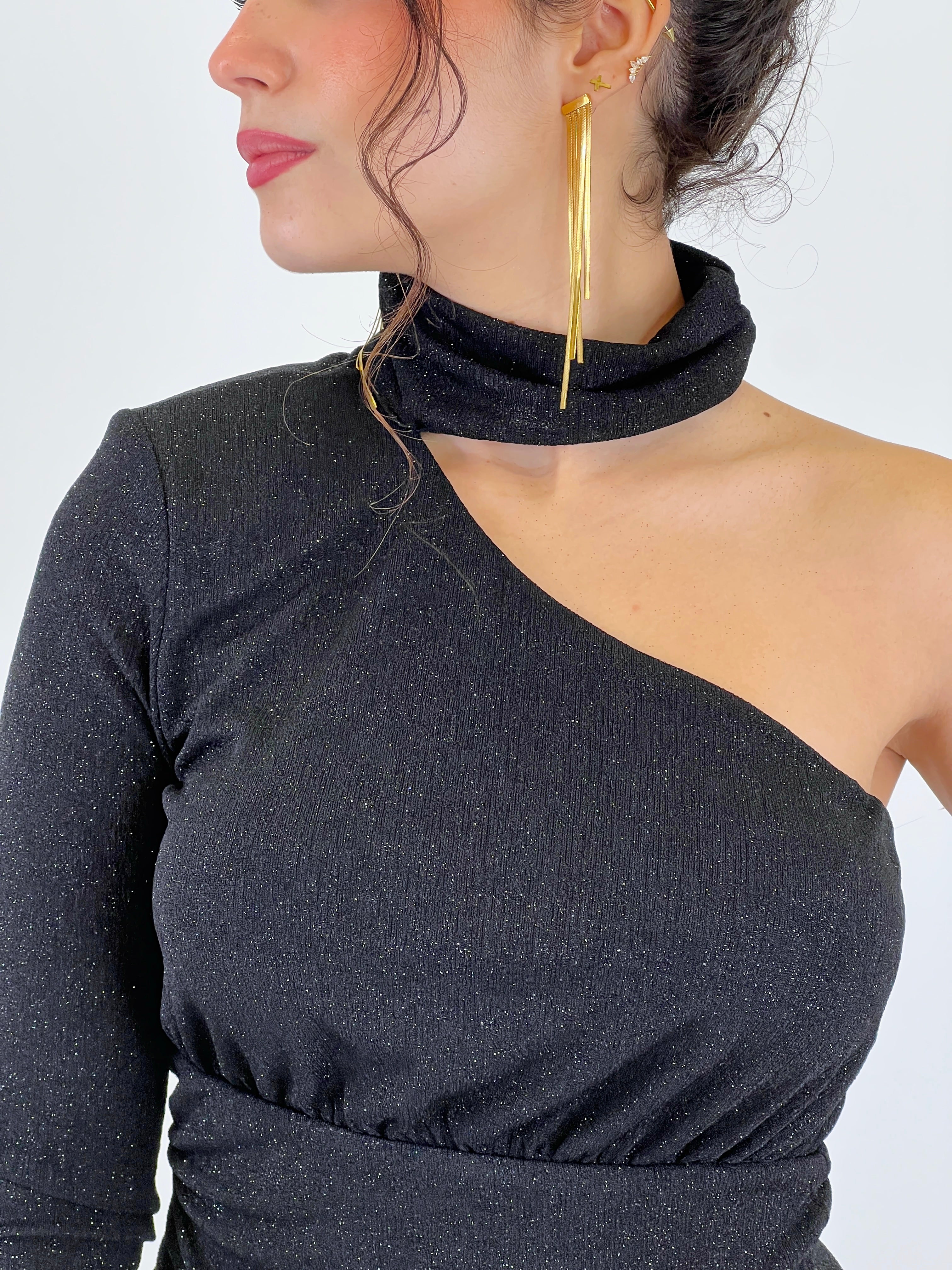 Vestido brillo choker