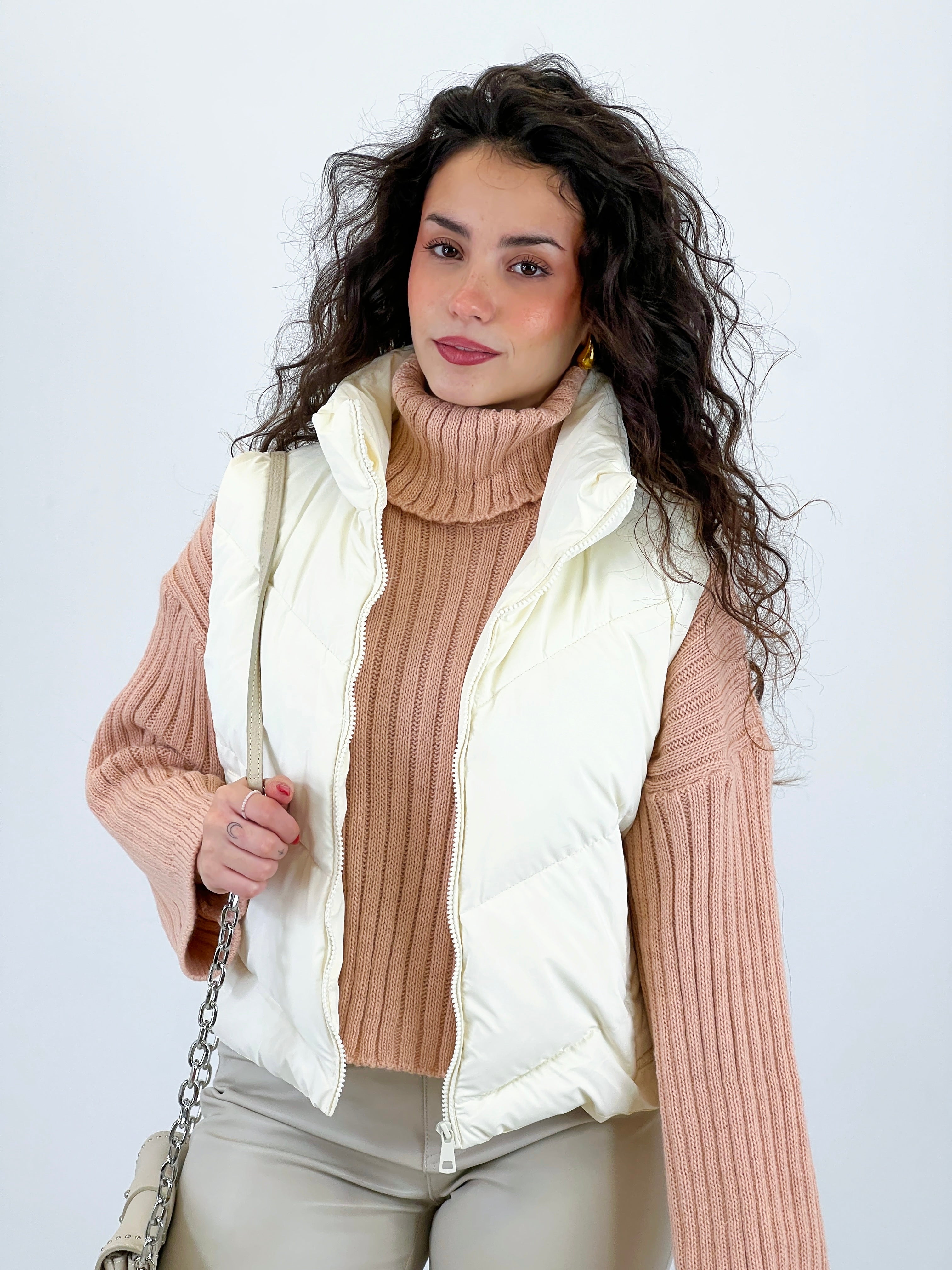 Chaleco crop acolchado