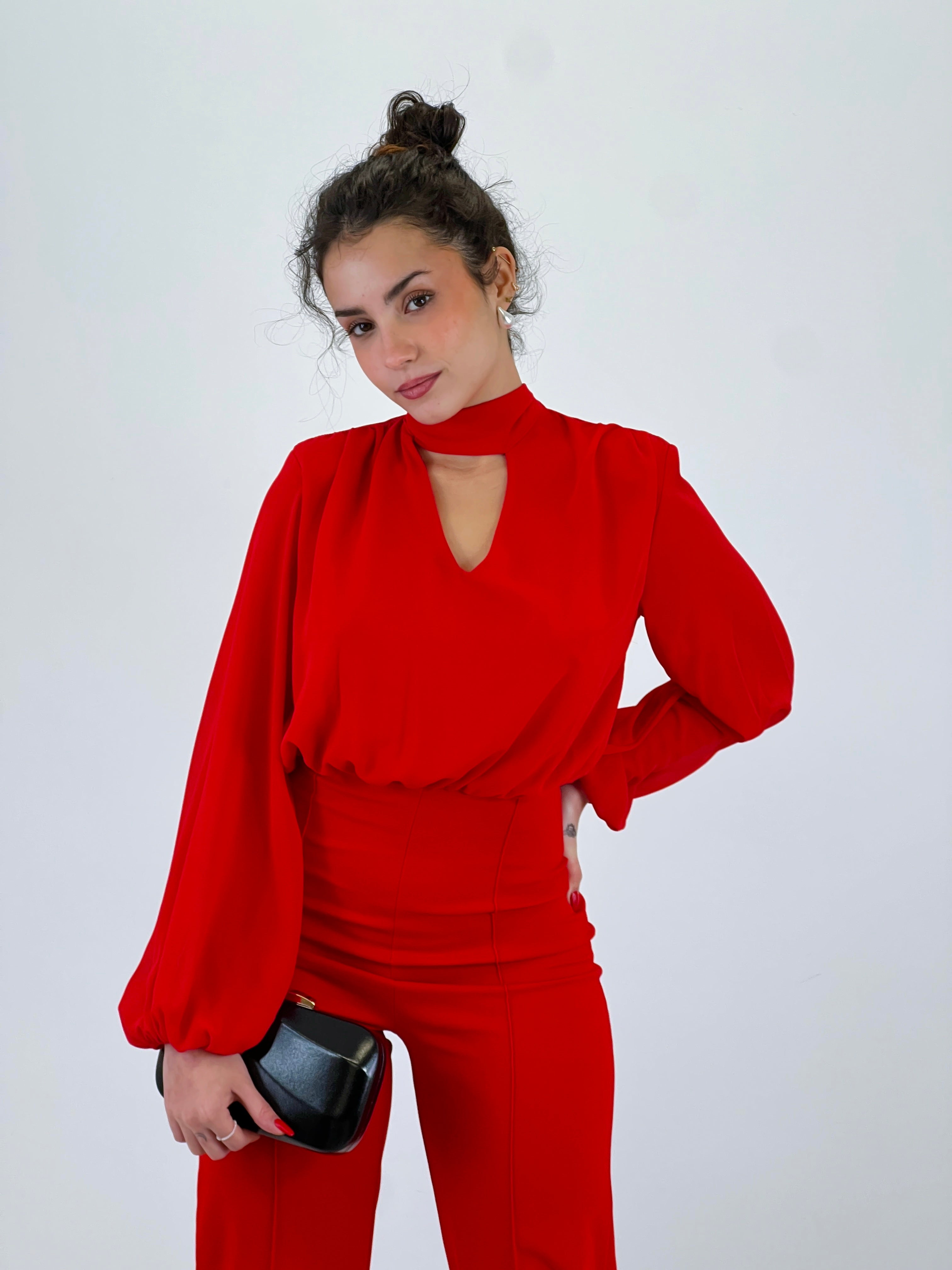 Collier ras-du-cou mono manga longue transparences