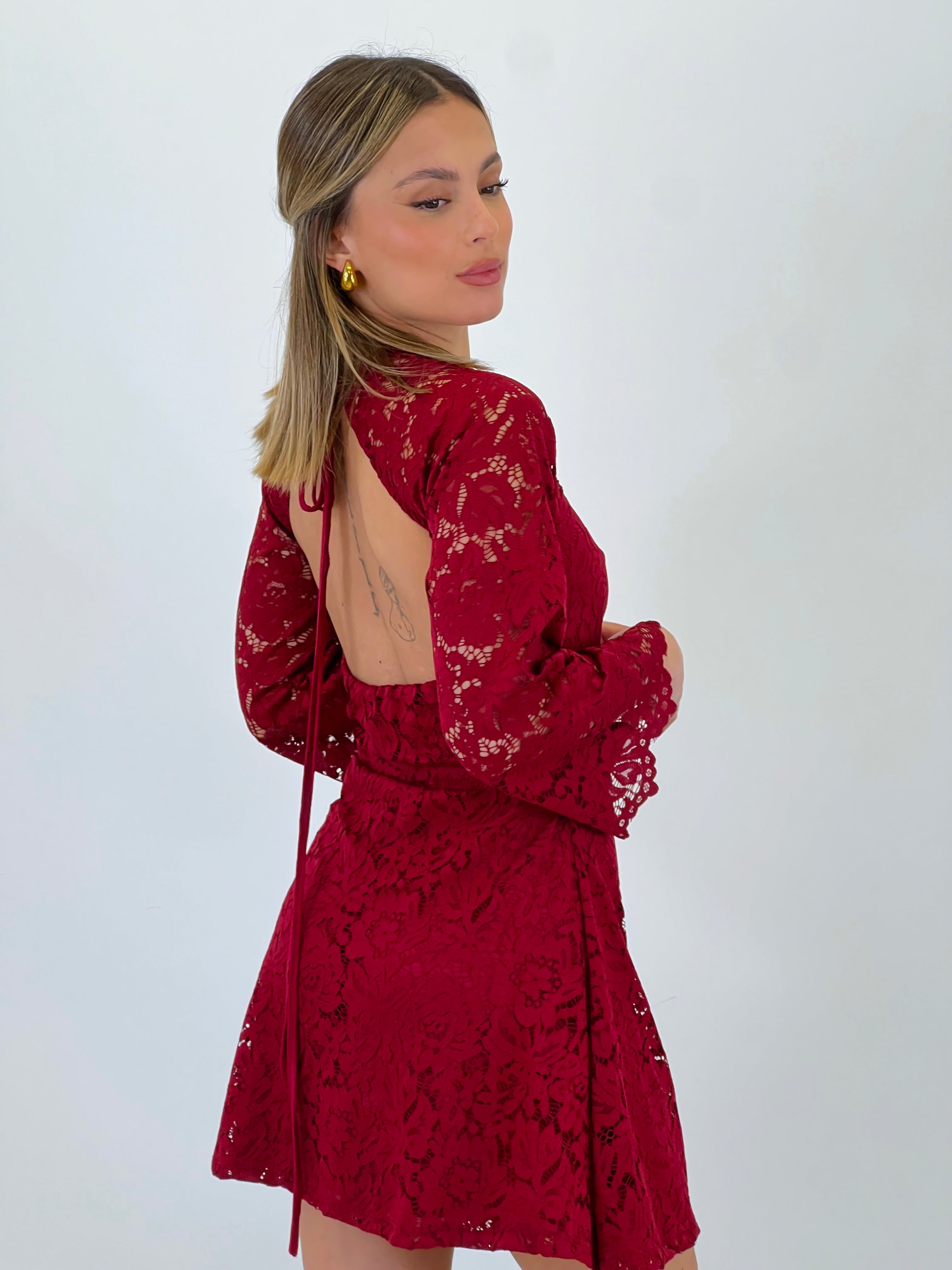 Flared sleeve flared dress