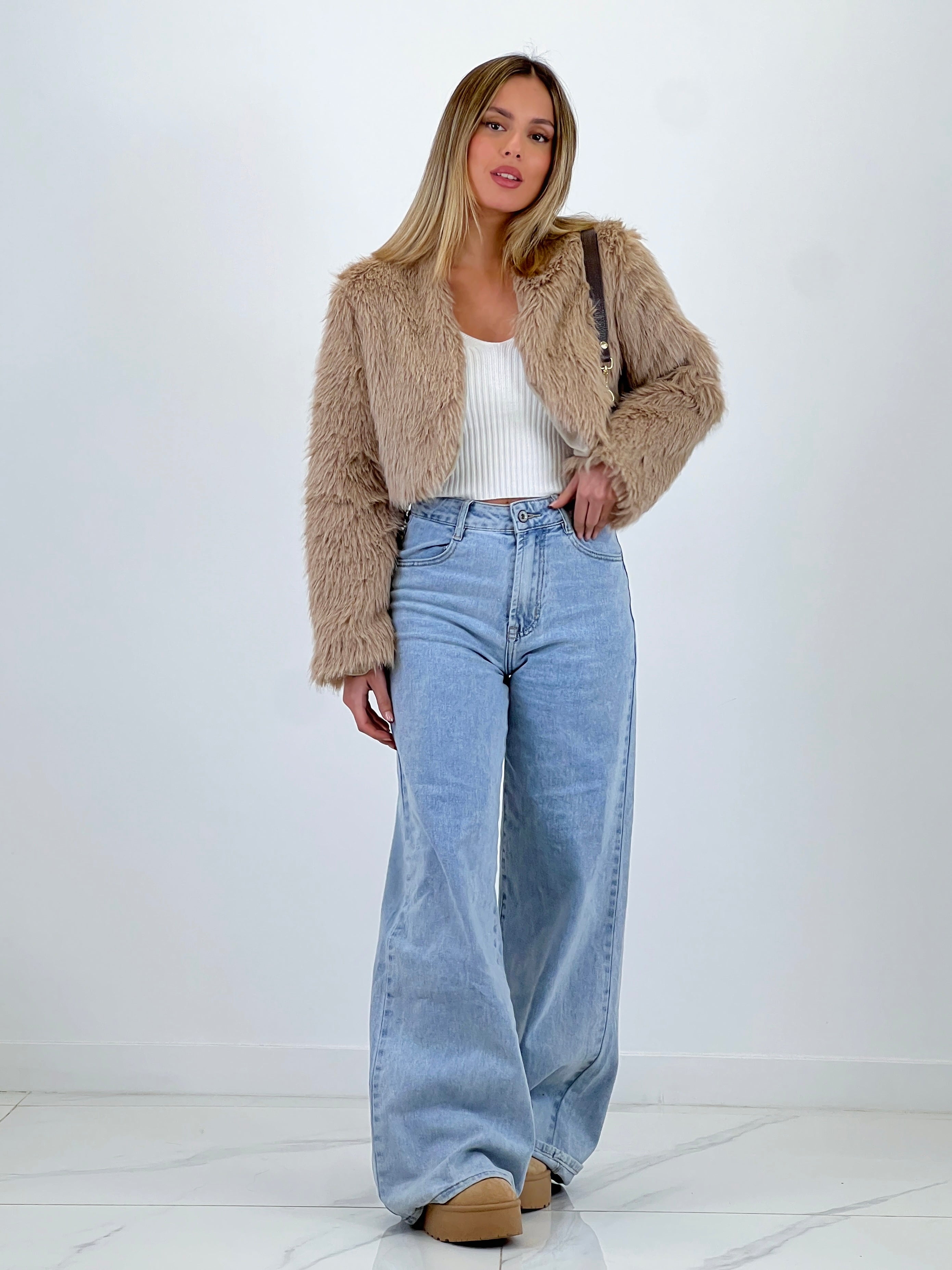 Jeans denim wide leg