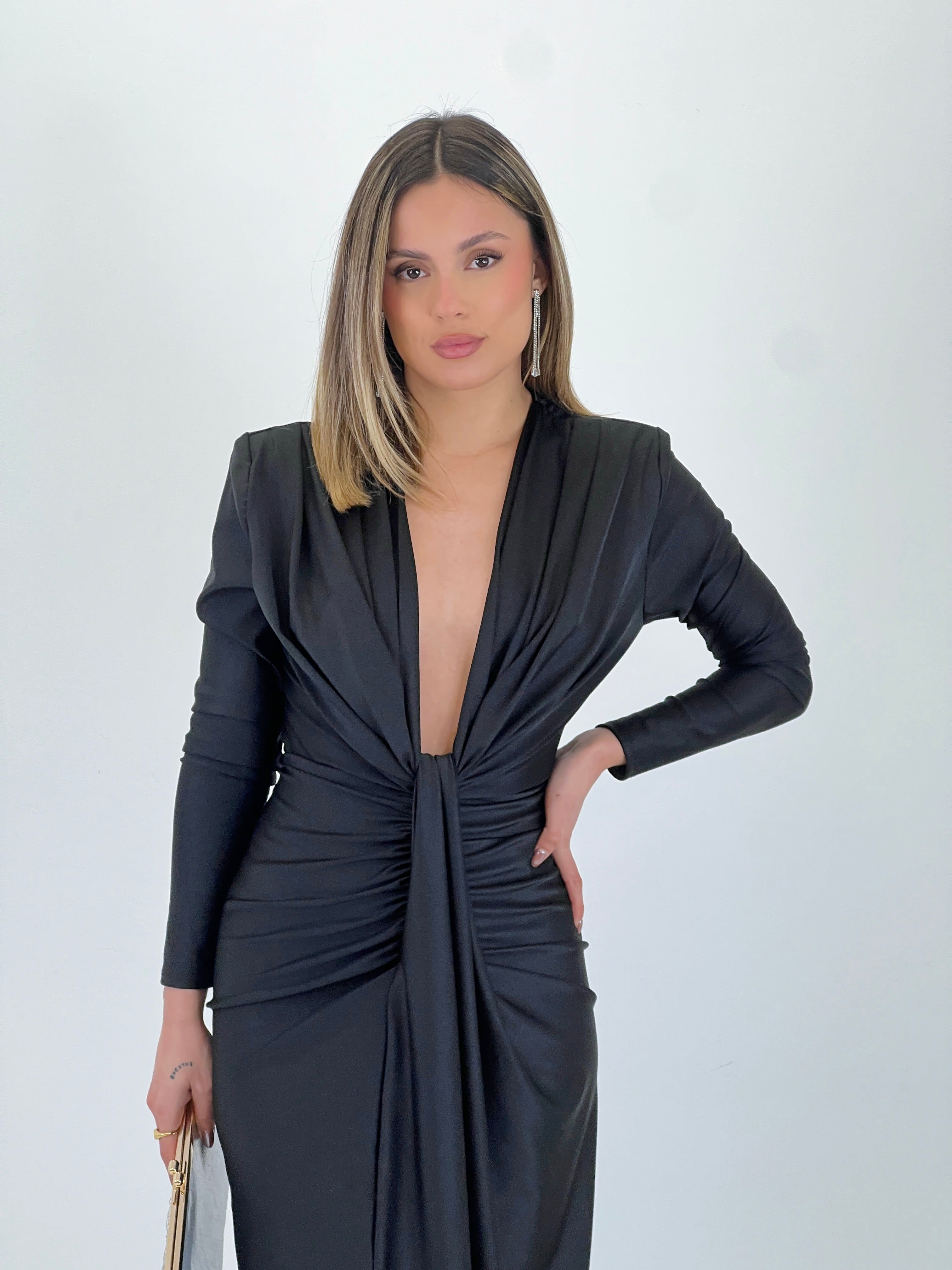 Vestido nudo manga larga Antonella