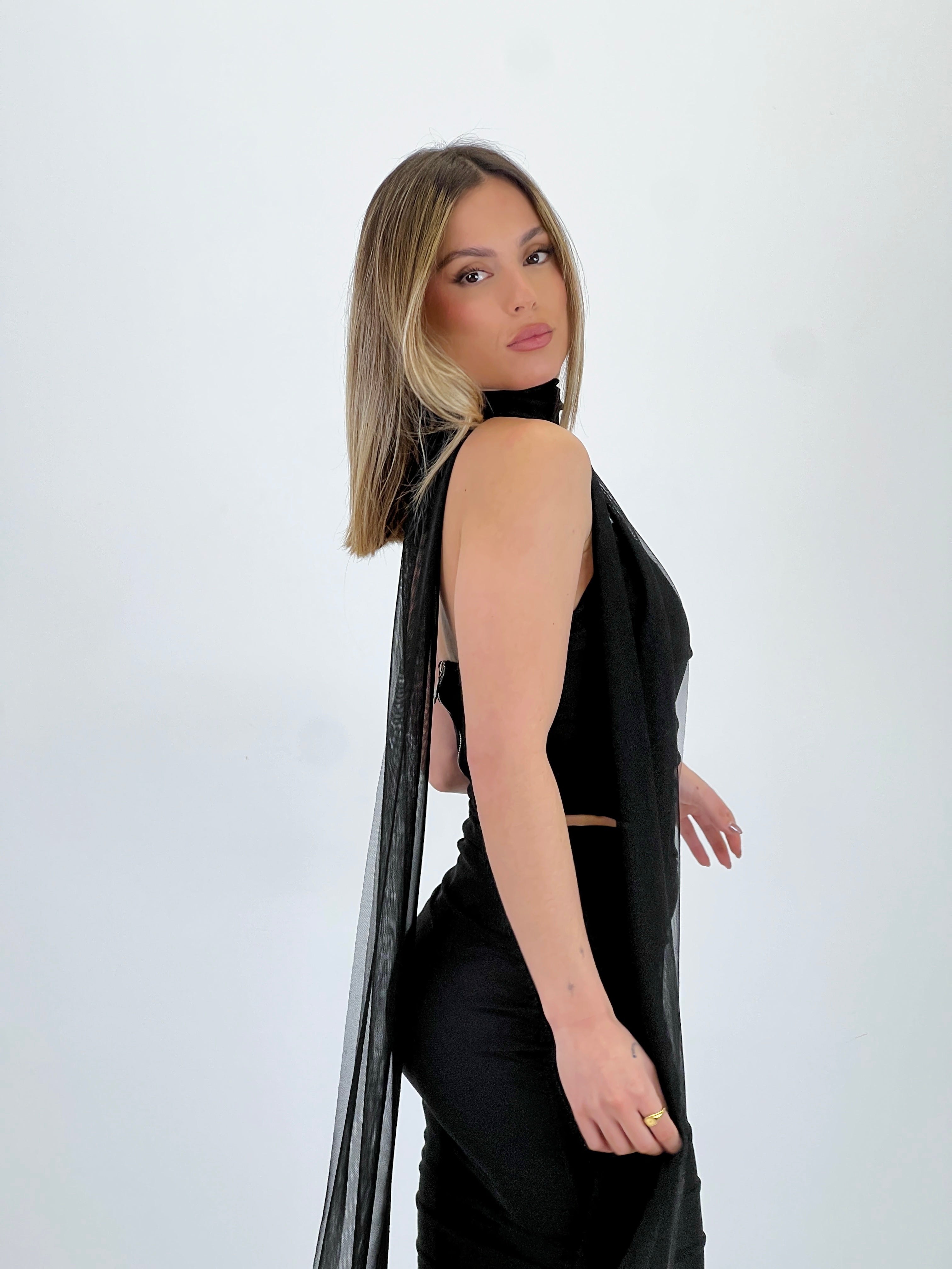 Conjunto tul corsé y falda