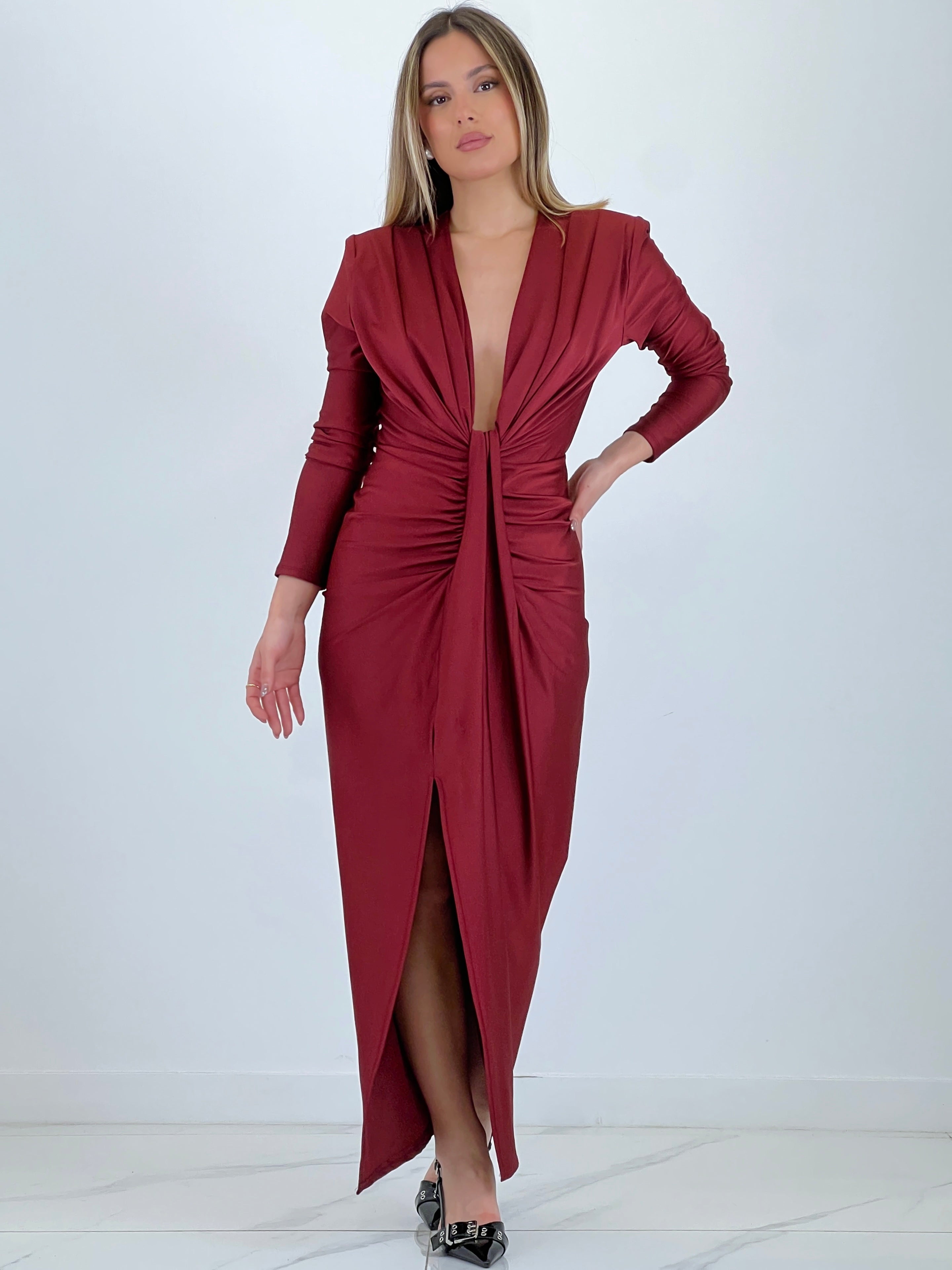 Vestido nudo manga larga Antonella